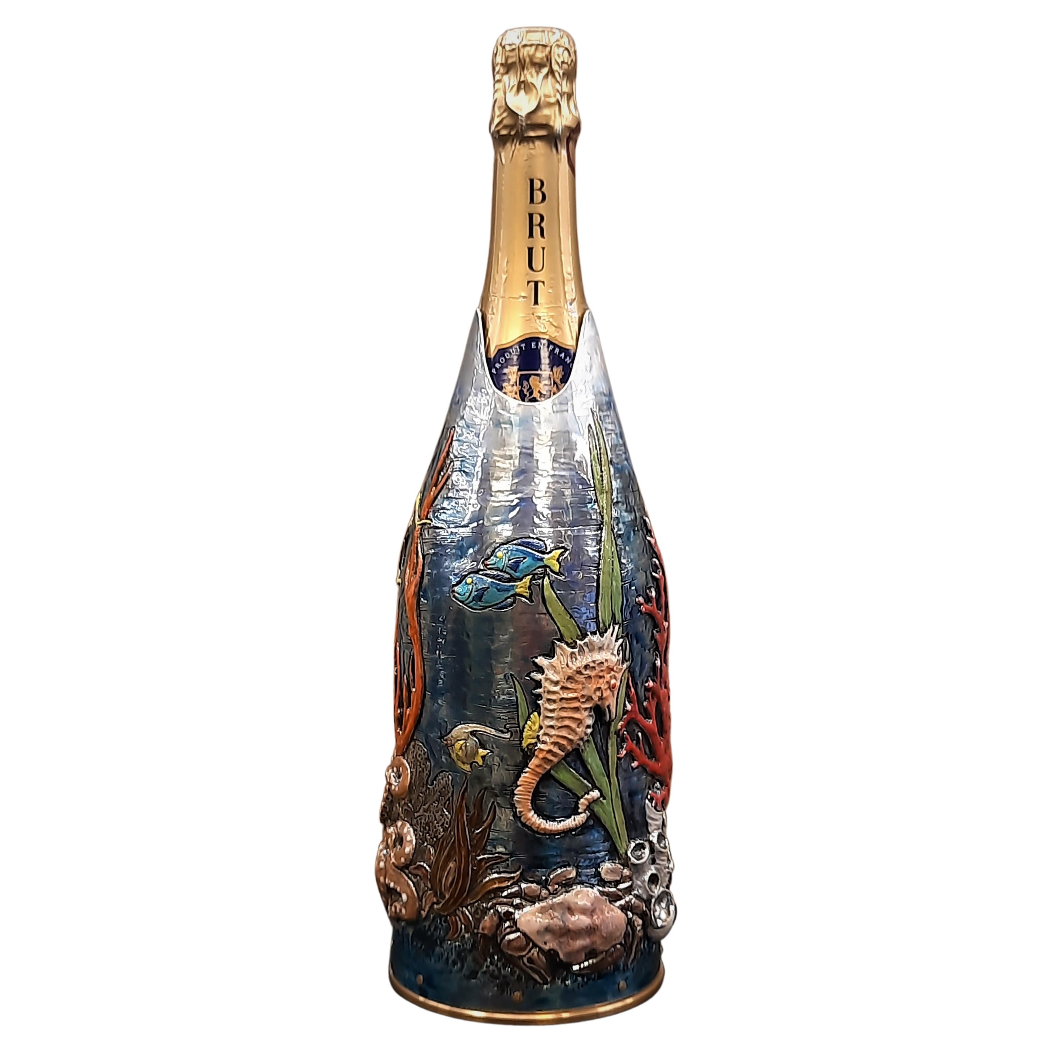 K-OVER Champagne, Aquarium, silver 999/°°, Italy For Sale