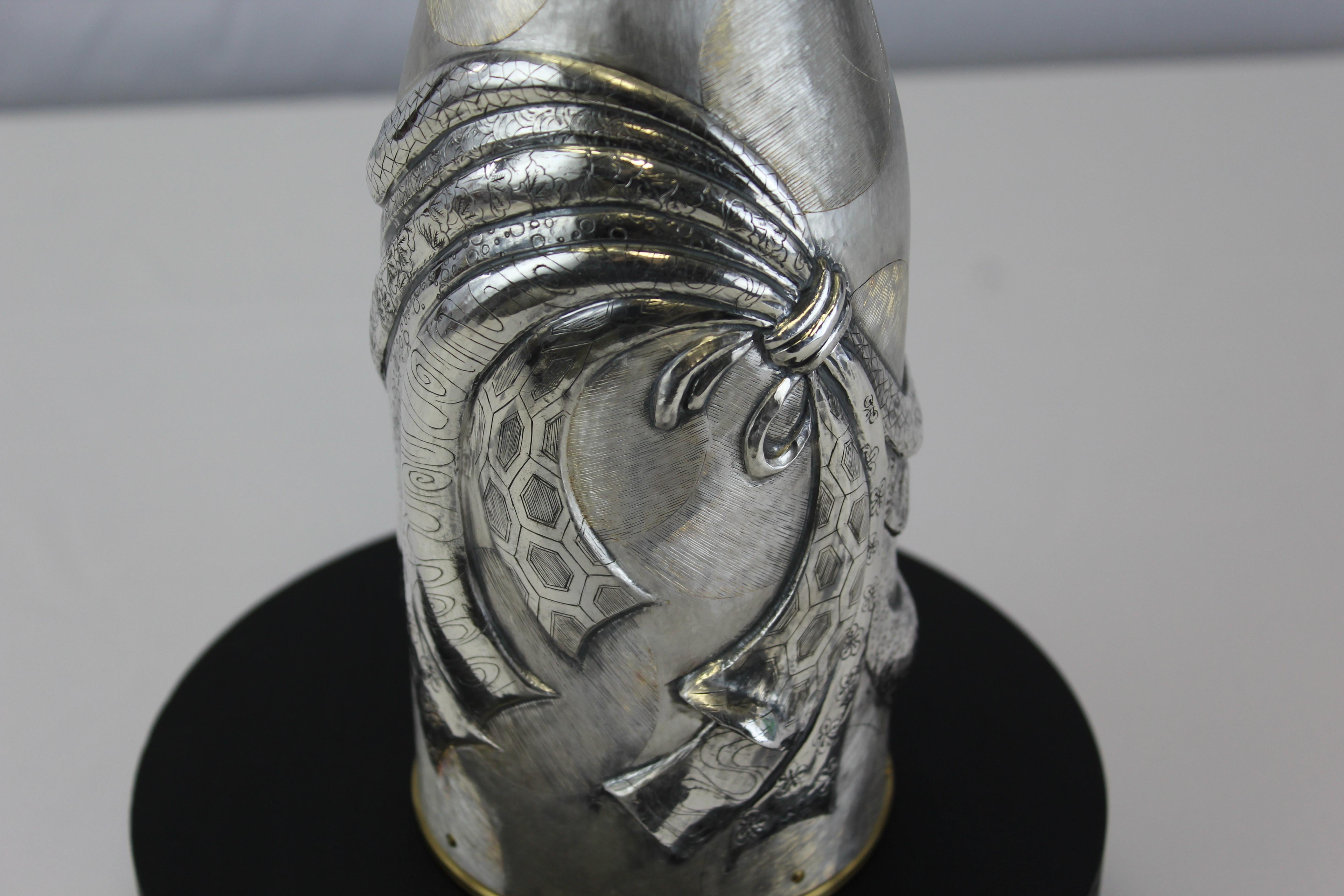 Hand-Crafted K-OVER Champagne, ASIAN LADY, silver 999/°°, Italy For Sale