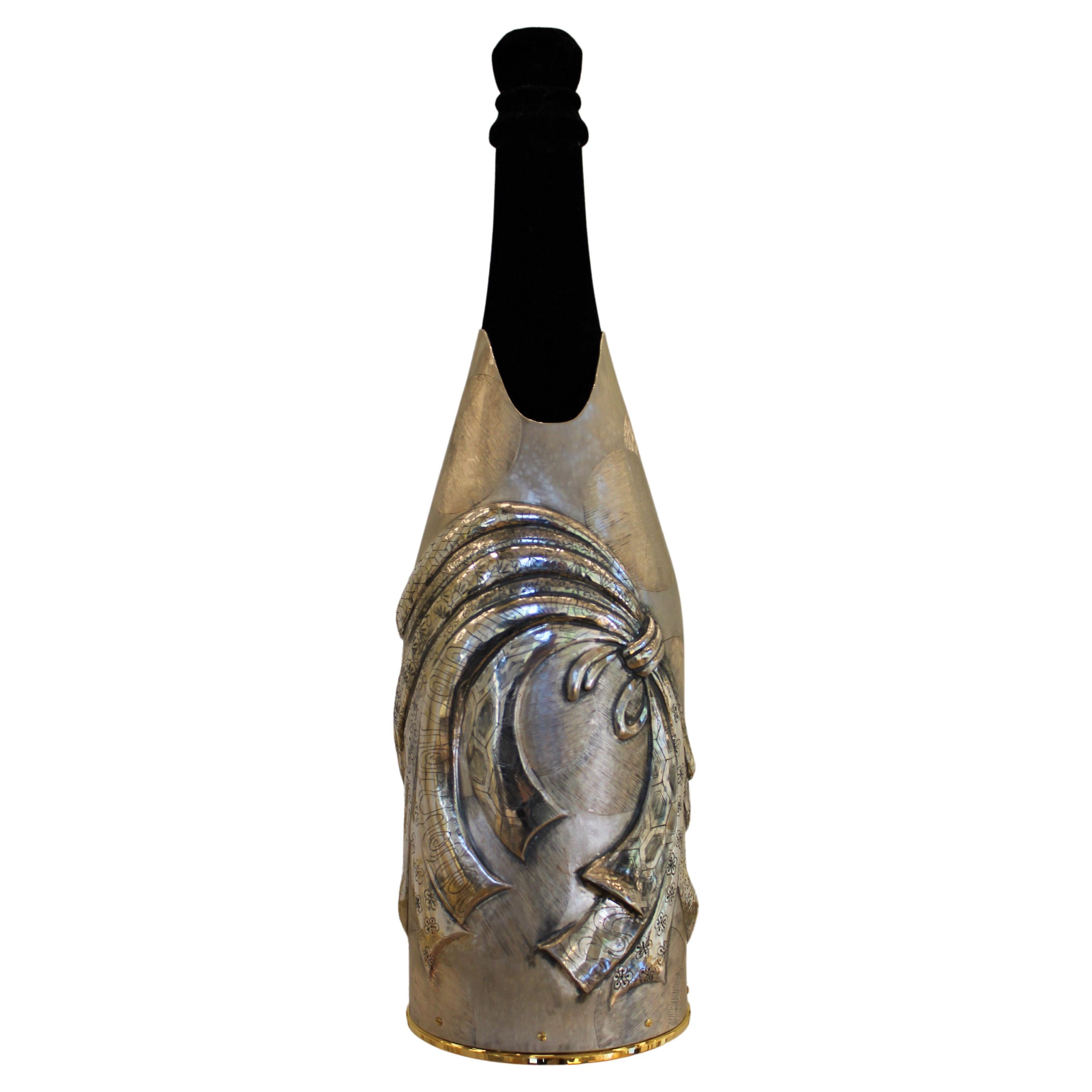 K-OVER Champagne, ASIAN LADY, silver 999/°°, Italy For Sale