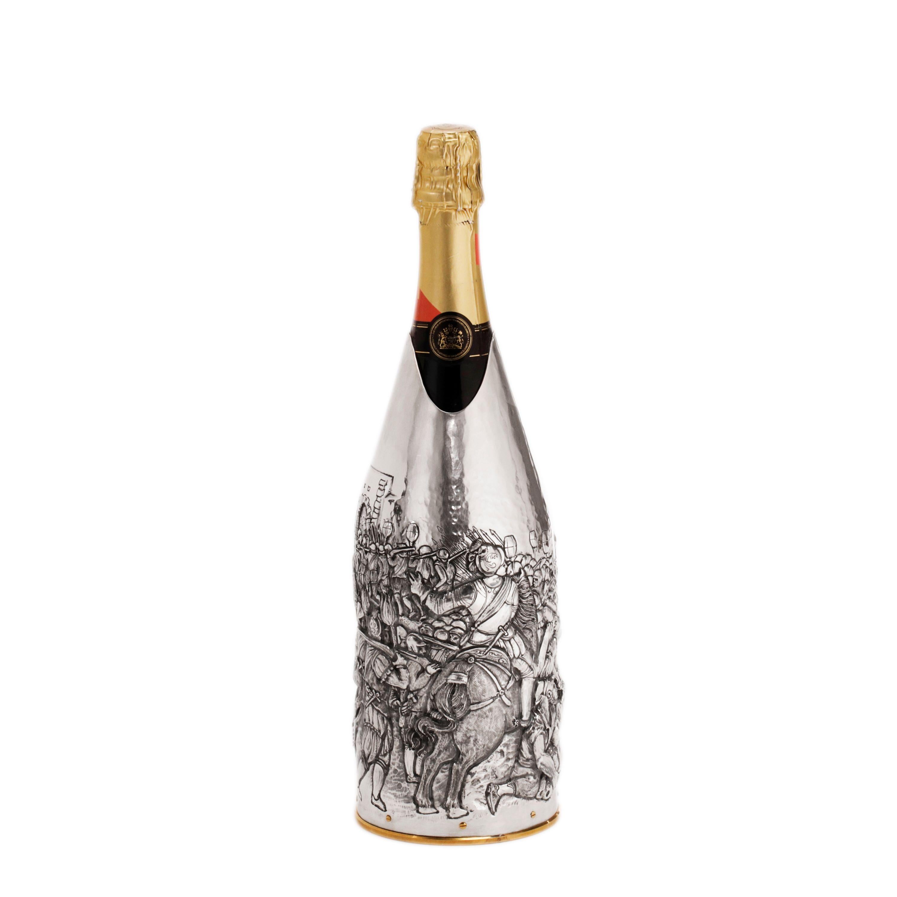 K-OVER Champagne, Battaglia di porta Camollia, argento 999/°°, Italia For Sale 2
