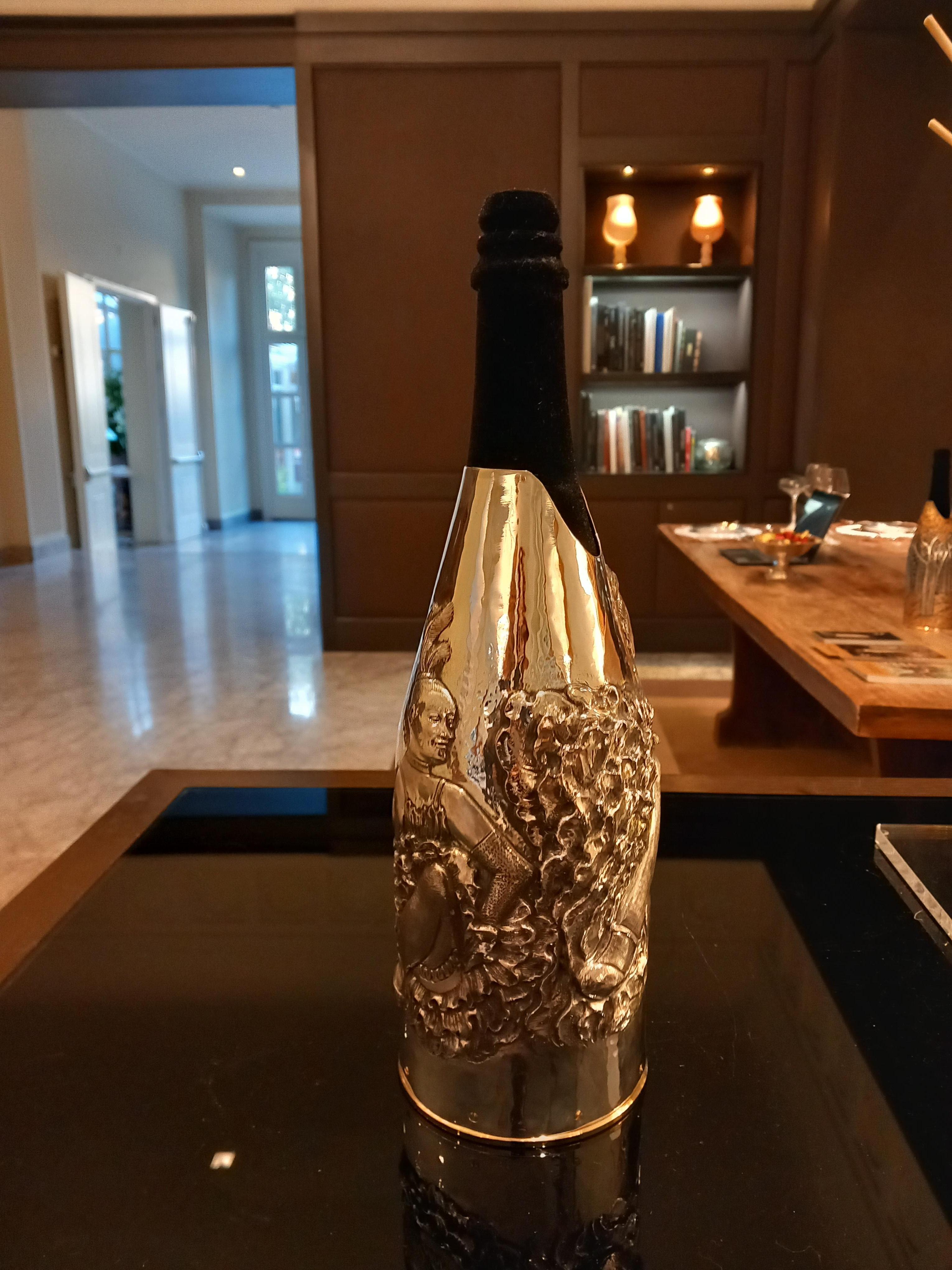 Copribottiglia per champagne, argento puro, Can Can, regalo di lusso, made in Italy, 2024 in vendita 3