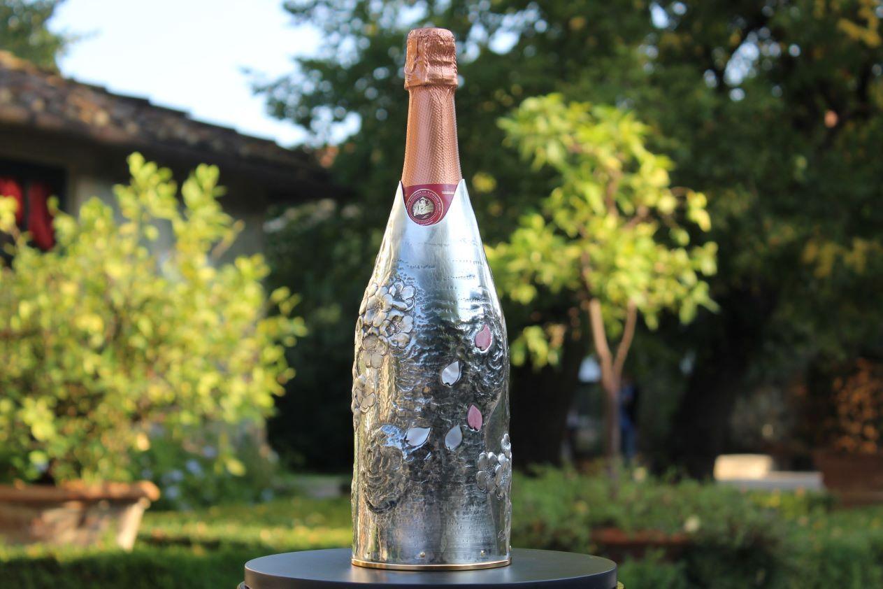 Contemporary K-OVER Champagne, CHERRY BLOSSOM, silver 999/°°, Italy For Sale