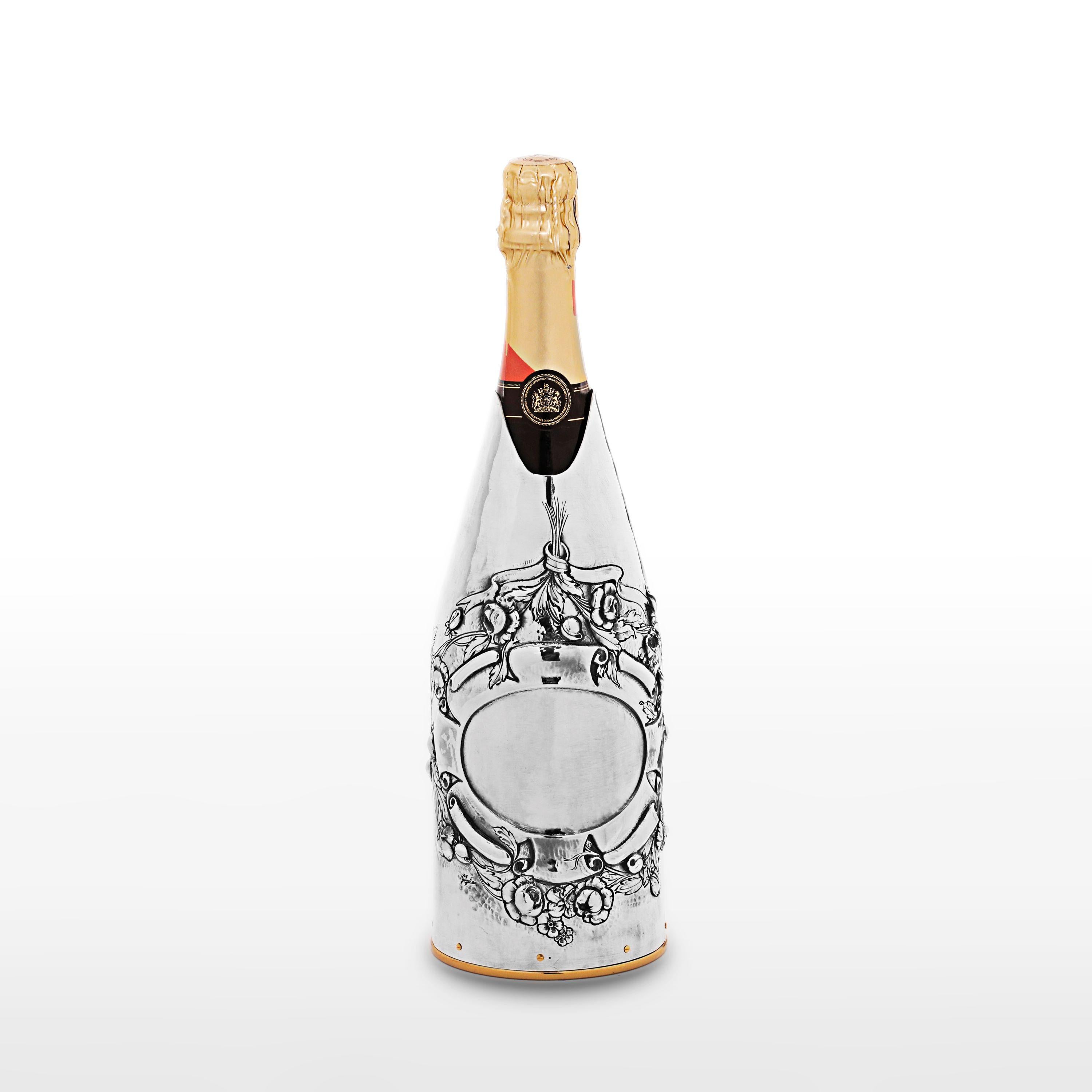 K-OVER Champagne, CHAÎNE DE FLEURS, argento 999/°°, Italia Neuf - En vente à Firenze, IT