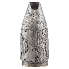 Champagne Bottle Cover, GRAPES, High End Gift, Silver, Hand Made in Italy, 2023