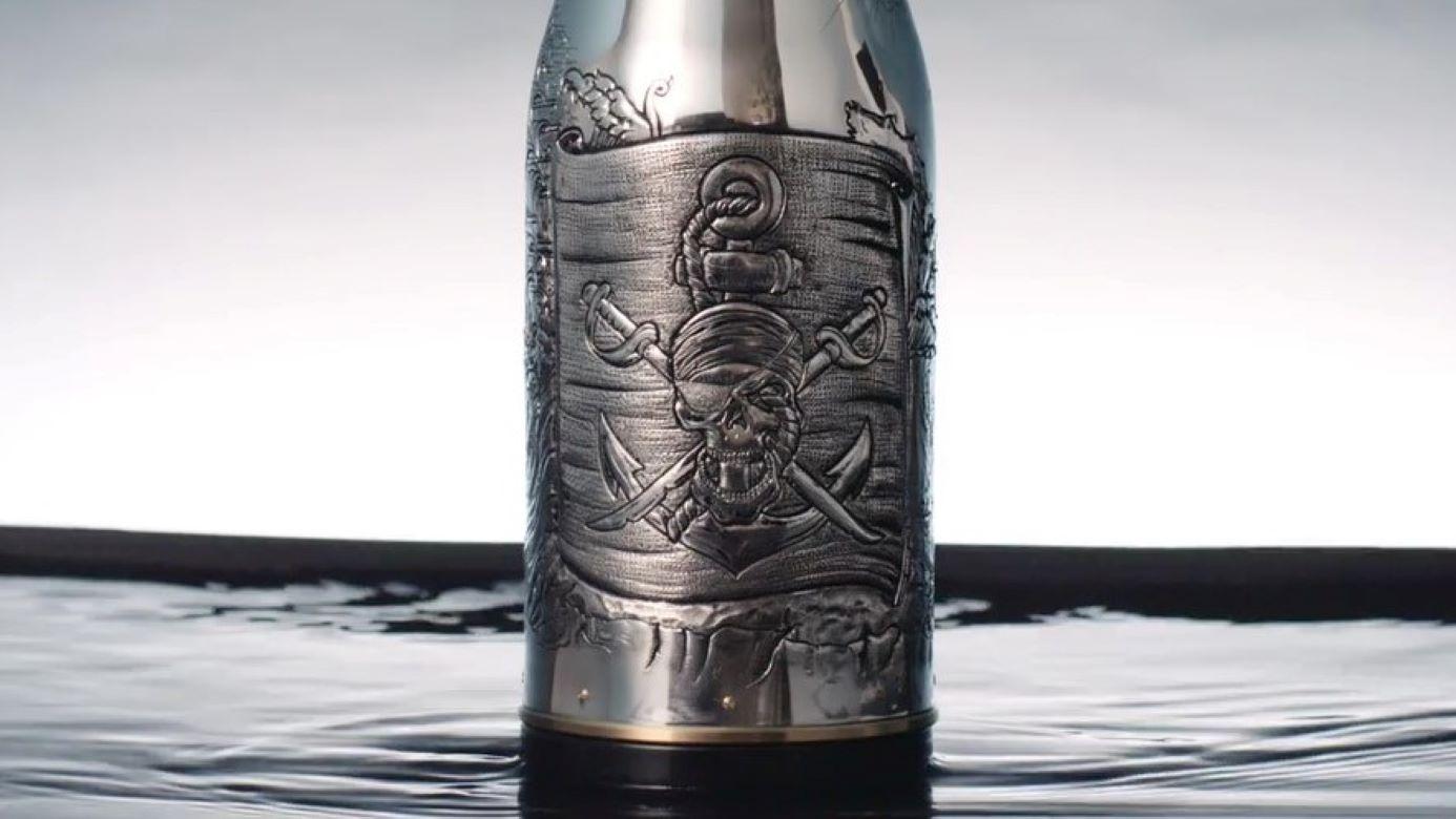 Hand-Crafted K-OVER Champagne, I PIRATI, silver 999/°°, Italy For Sale