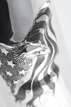 Champagne Bottle K-Over, Solid silver, American Eagle B/W, Made in Italy