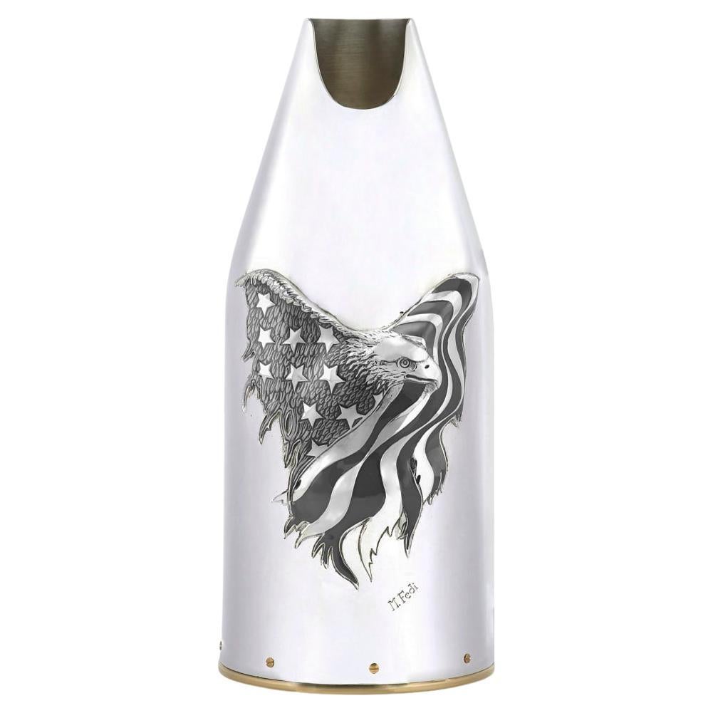 k-over Champagne, solid fine silver, American Eagle B/W