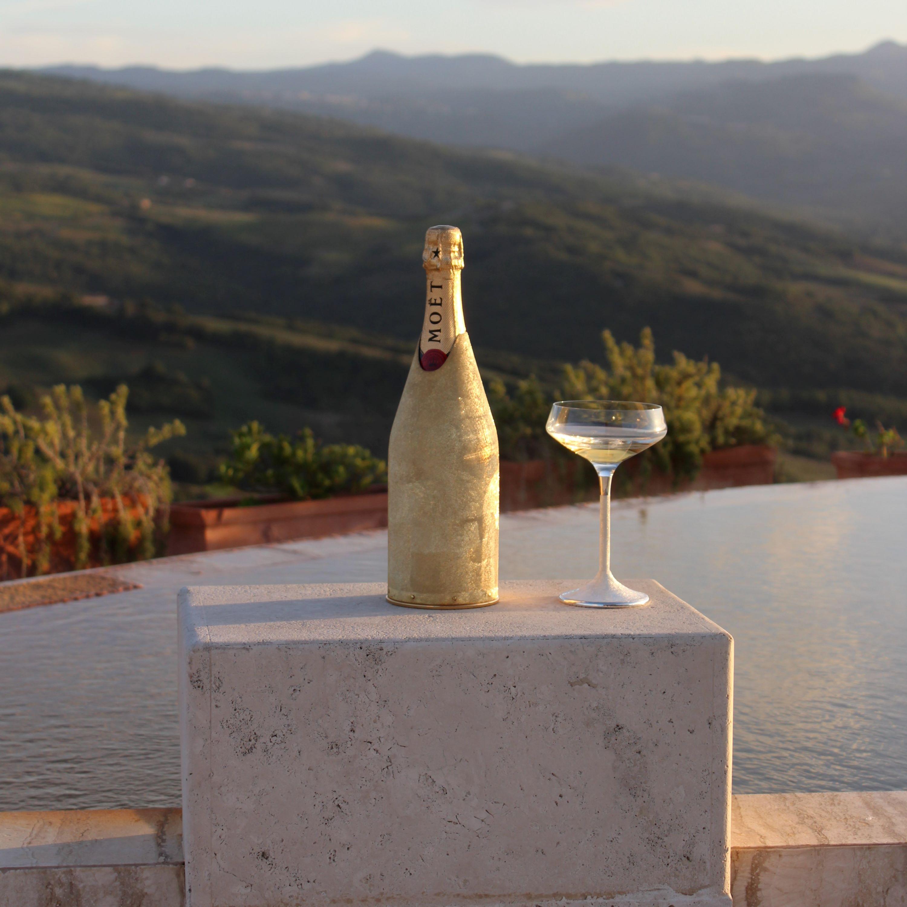 Hand-Crafted K-OVER Champagne, SUN, silver 999/°°, Italy For Sale