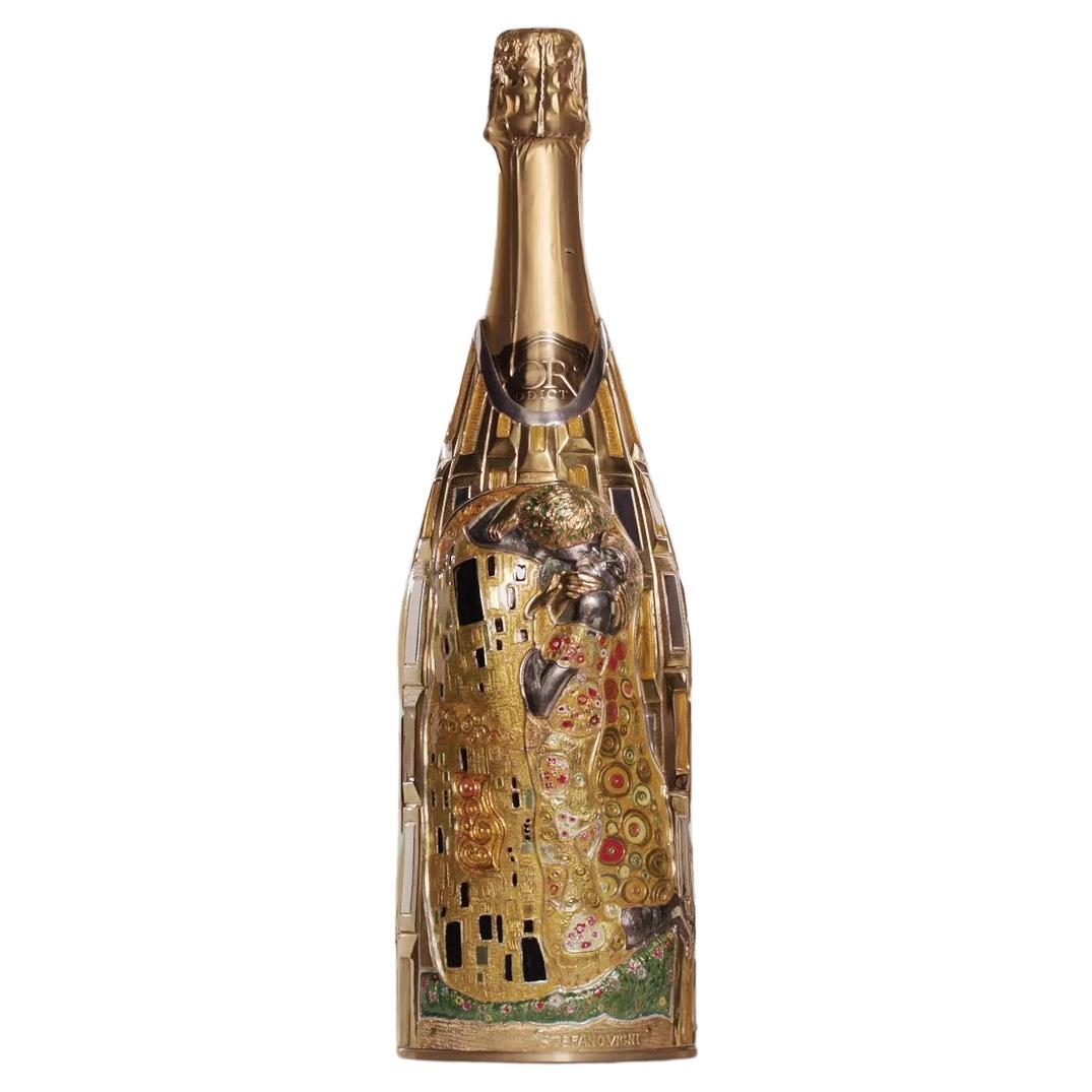 K-OVER Champagne, THE KISS, silver 999/°, Italy For Sale