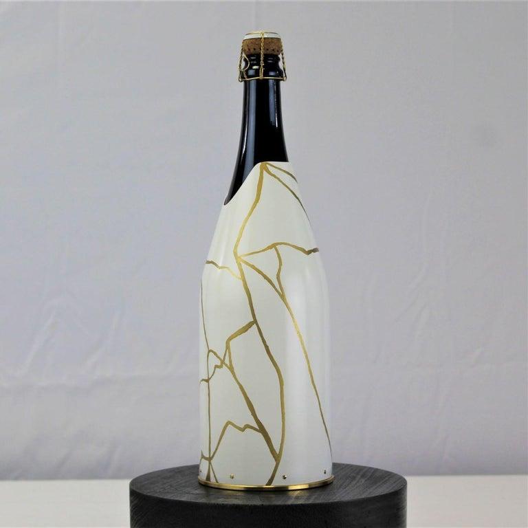 K-OVER Champagne, White Kintsugi, silver 999/°°, Italy In Excellent Condition For Sale In Firenze, IT