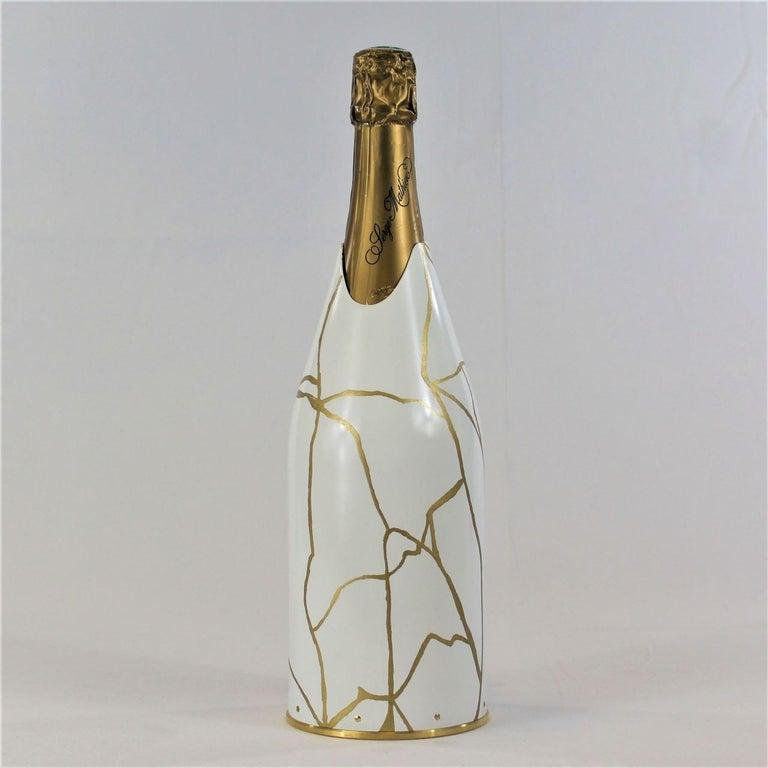 Silver K-OVER Champagne, White Kintsugi, silver 999/°°, Italy For Sale