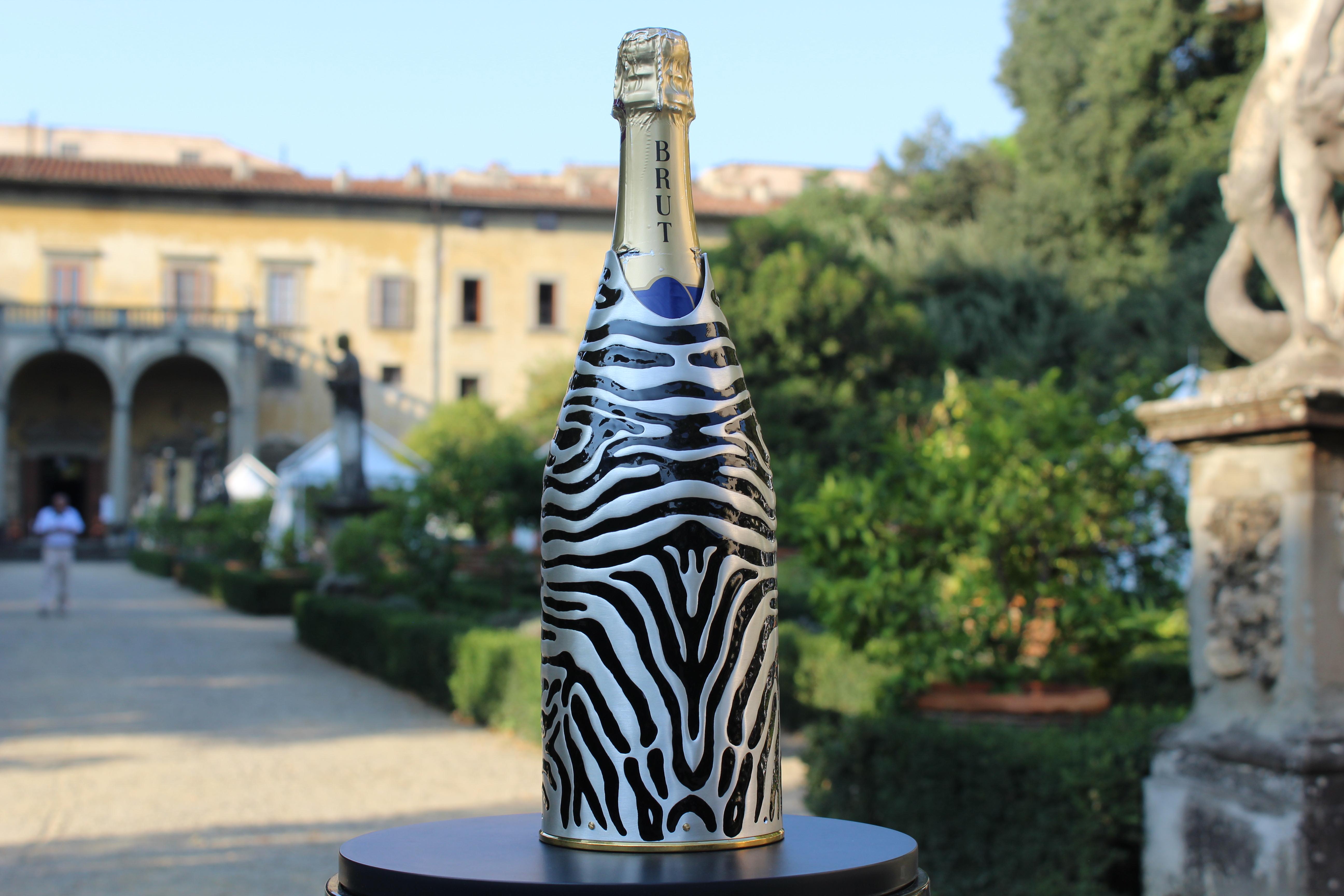 Contemporary K-OVER Champagne, ZEBRA, silver 999/°, Italy For Sale