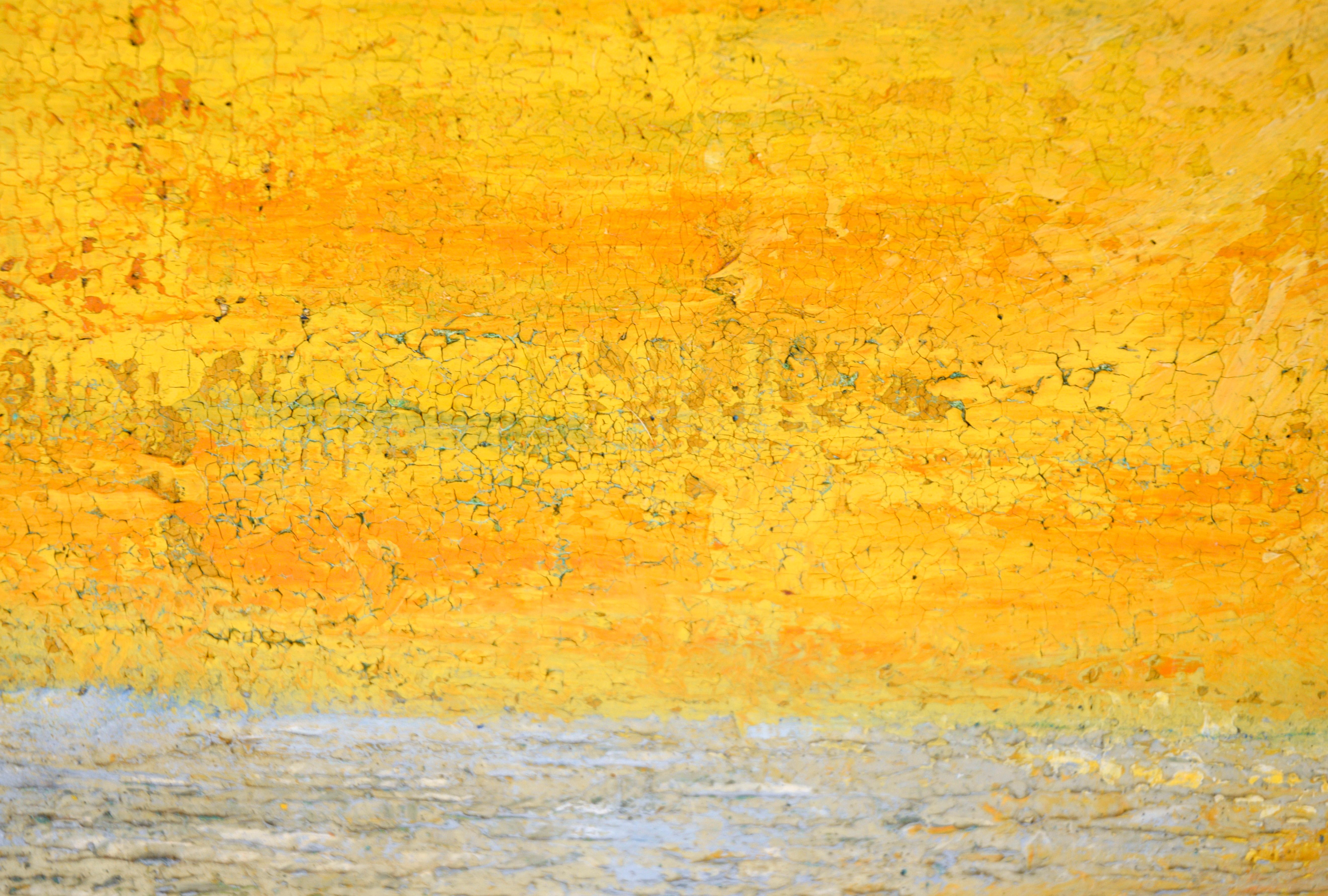 Tramonto luminoso sull'oceano - Paesaggio marino in olio su tela 9