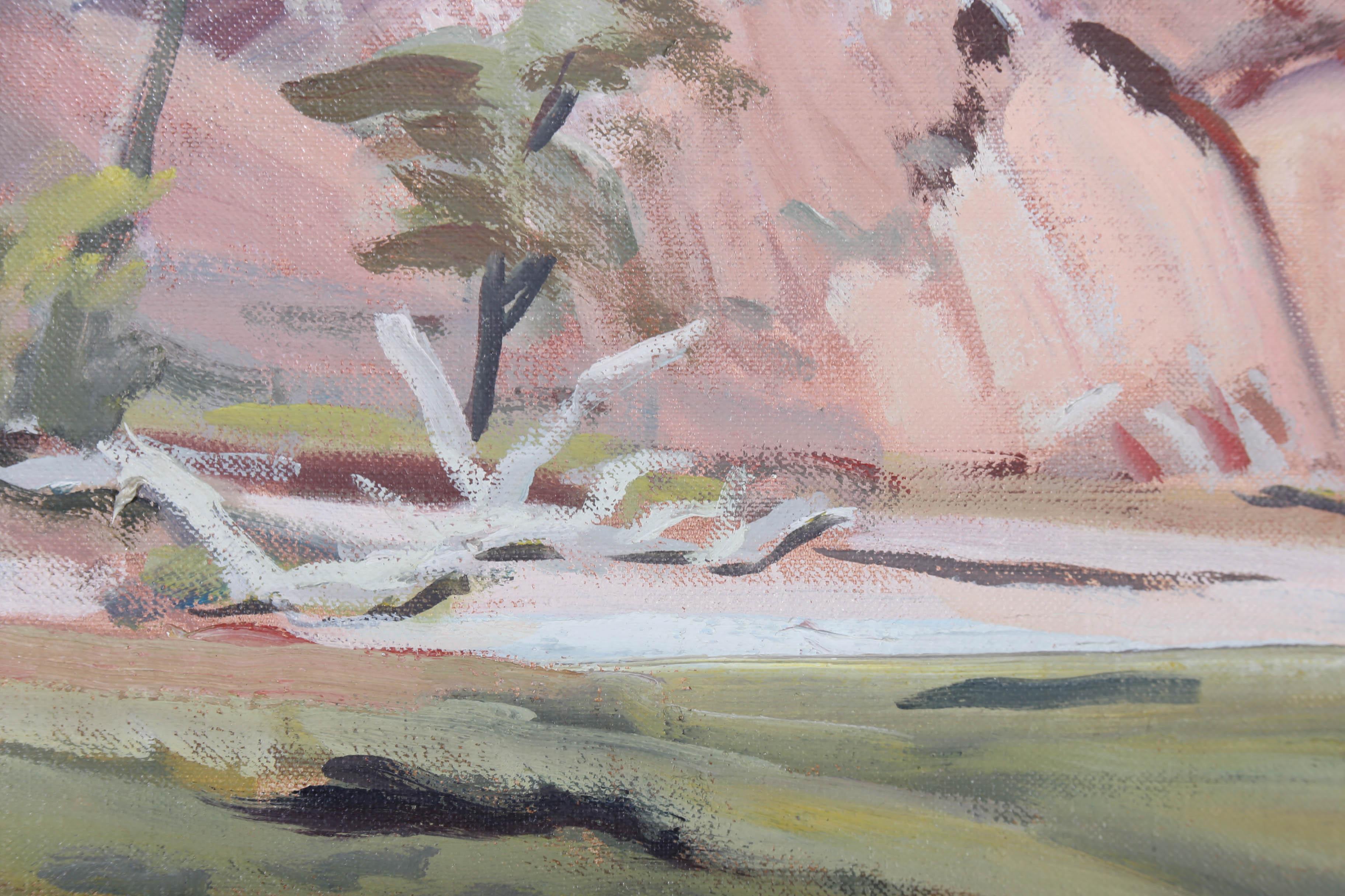 K. Russell - 20th Century Oil, Landscape at River Dulnain For Sale 4
