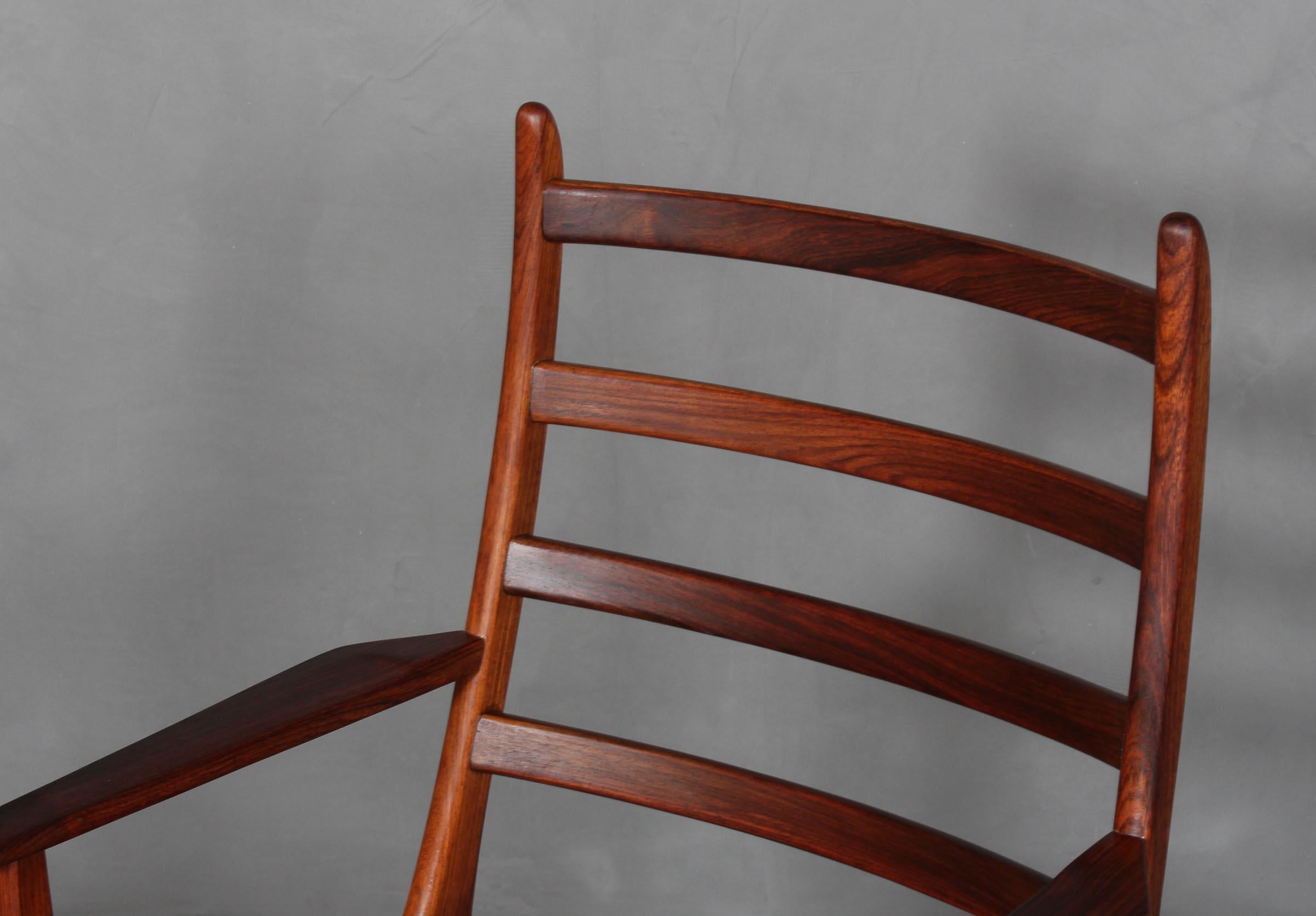 K. S. Møbler armchair in rosewood. New upholstered with aniline leather.

Made in the 1960s.