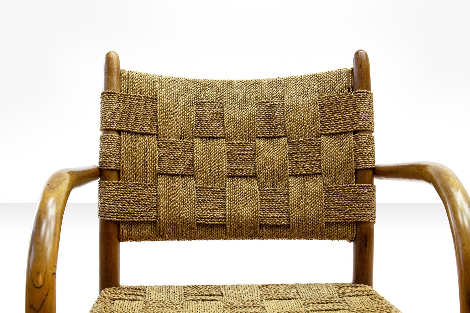 K. Scröder 'Frits Schlegel' Armchair in Beech and Woven Papercord, Denmark 1