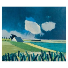 K. Westerberg alias Knud Horup. Oil on canvas. Summer landscape. 1970s.