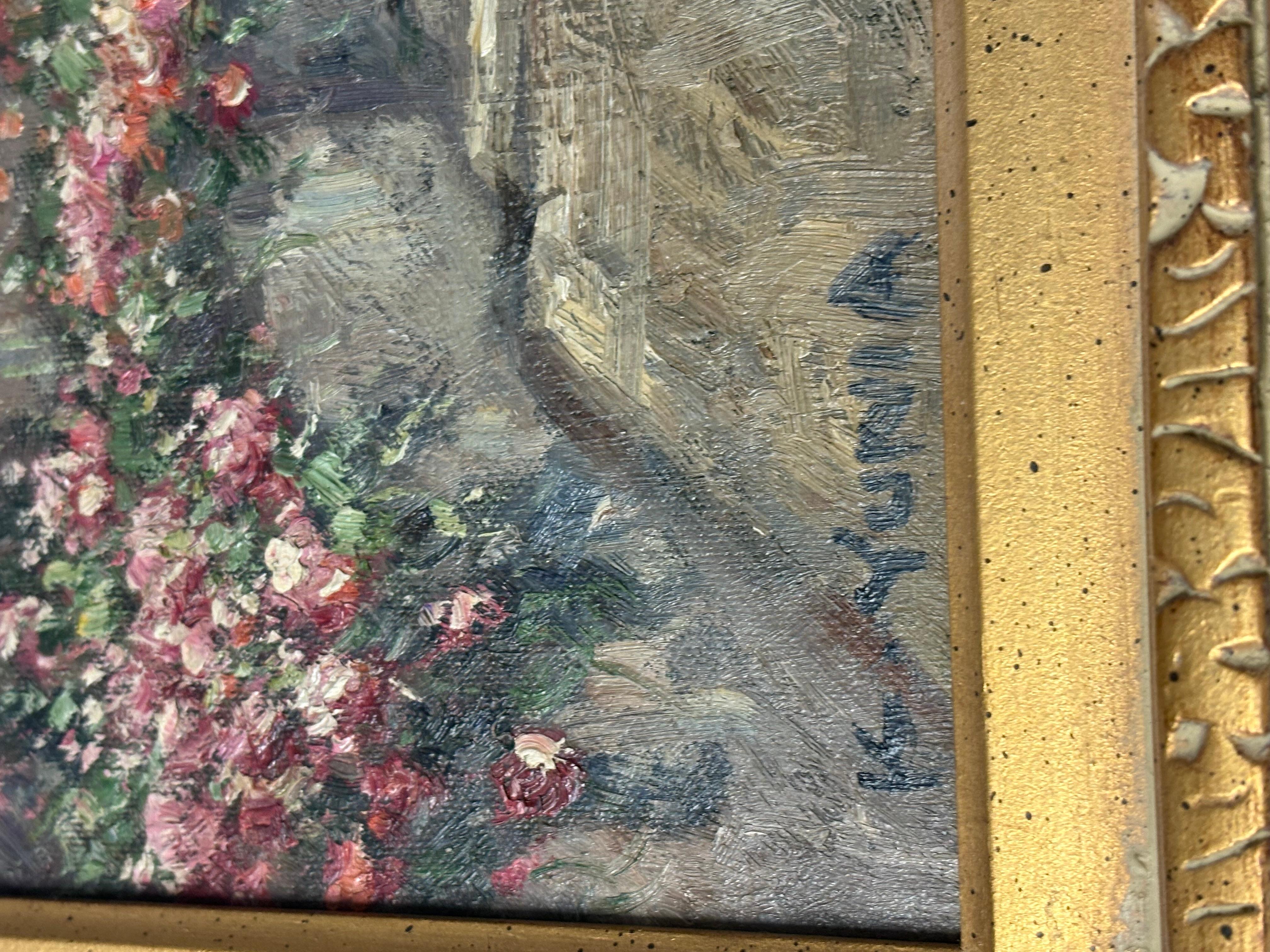 K. Yunia Signé Impressionniste Peinture à l'Huile Eau. En bon état mesure 25x21