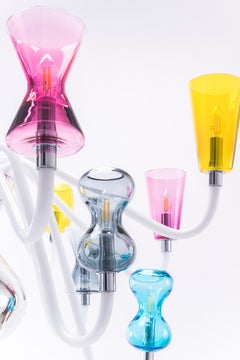 21st Century Karim Rashid Chandelier 12-Light Murano Glass Various Colors