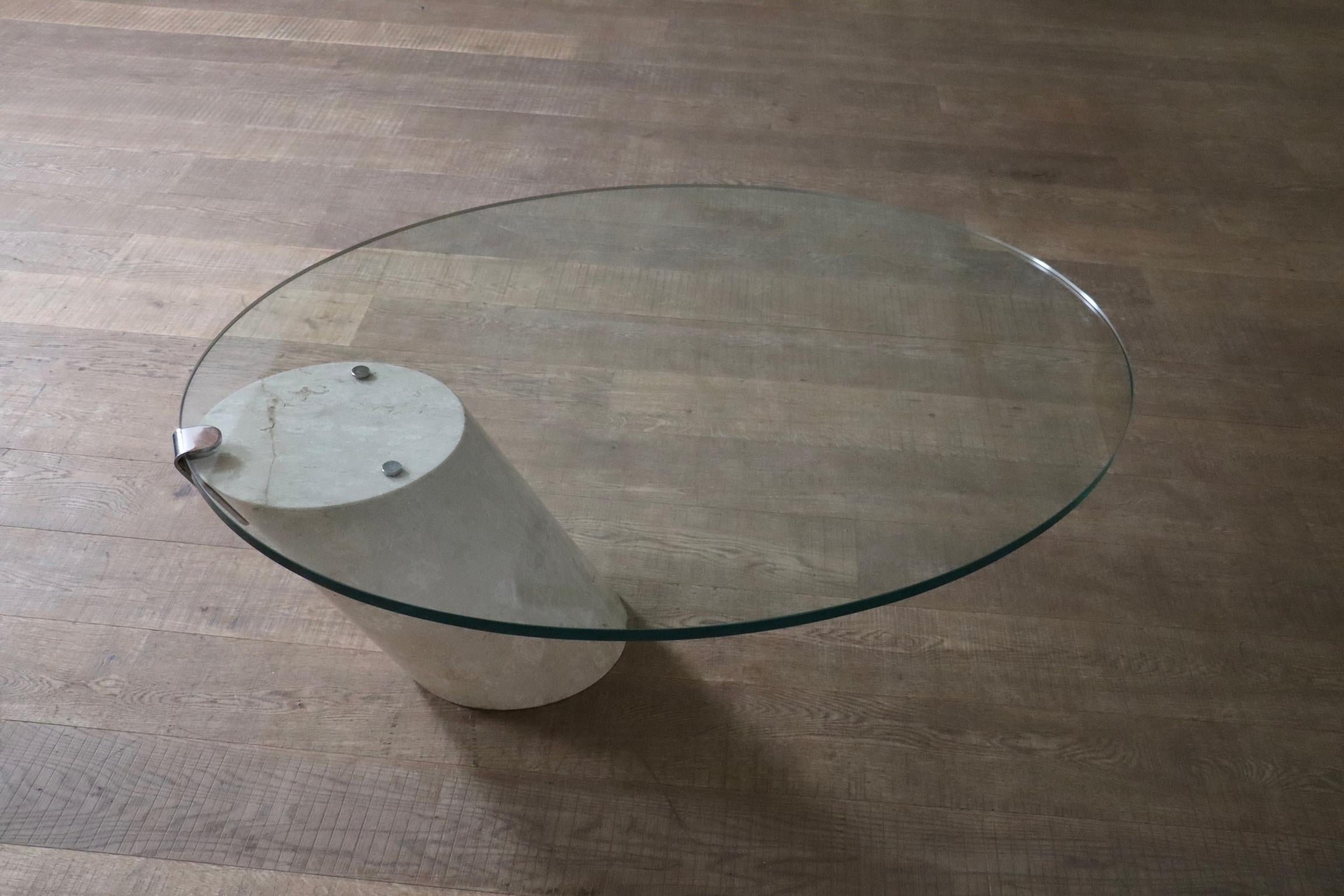 Mesa de centro K1000 de mármol y cristal de Team Form aG para Ronald Schmitt, años 70 en Bueno estado para la venta en ABCOUDE, UT