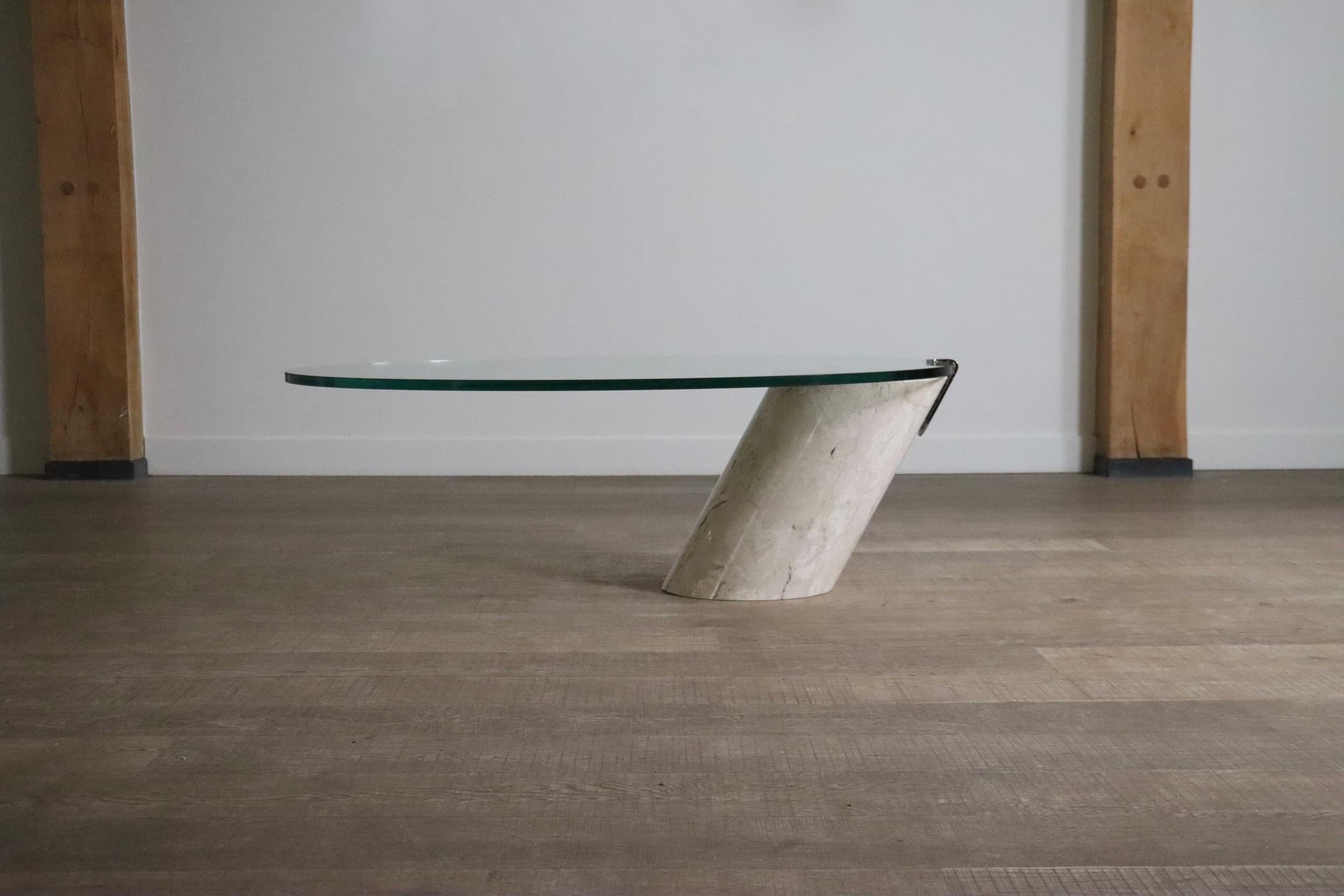 Mesa de centro K1000 de mármol y cristal de Team Form aG para Ronald Schmitt, años 70 mediados del siglo XX en venta