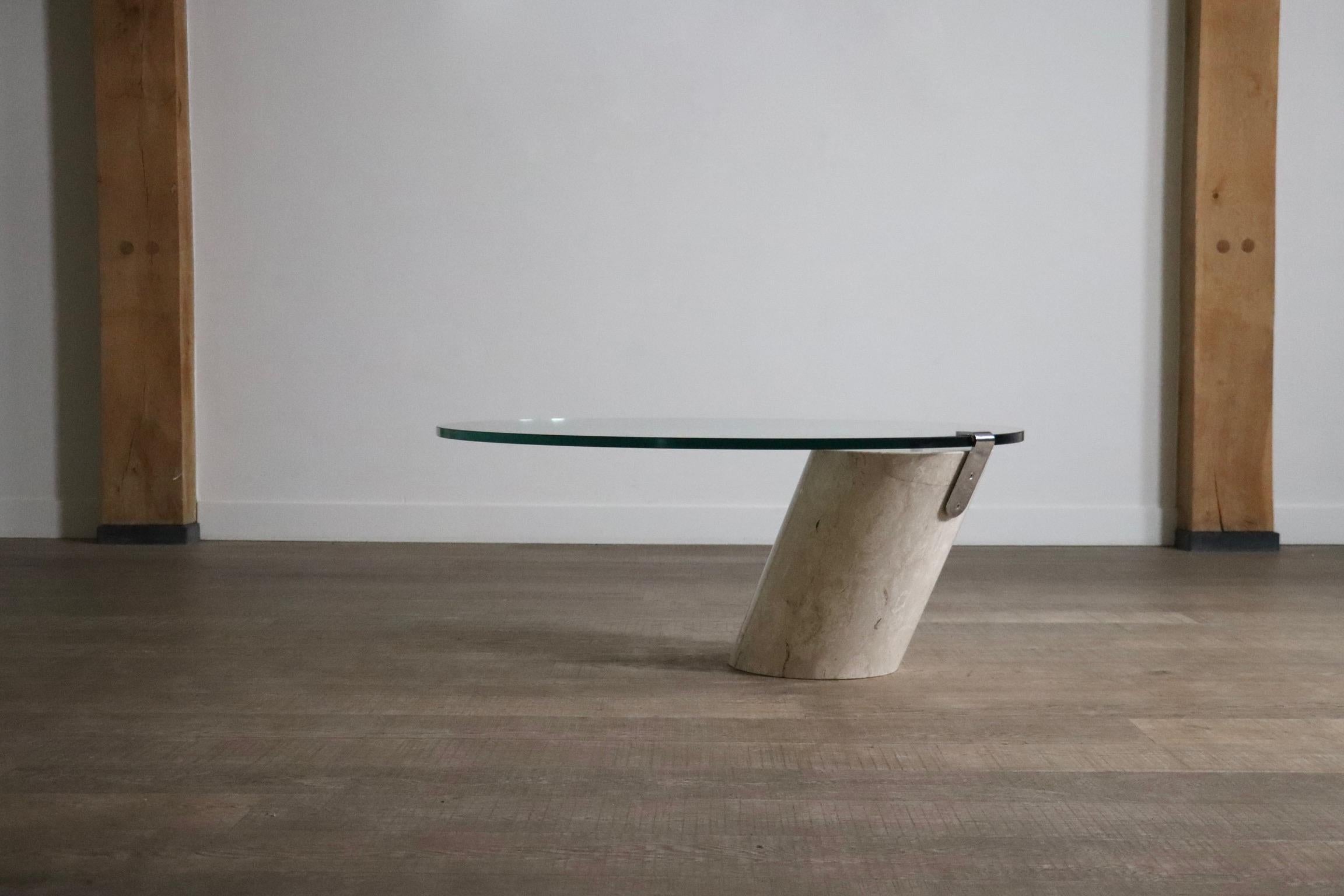 Mesa de centro K1000 de mármol y cristal de Team Form aG para Ronald Schmitt, años 70 Vidrio en venta
