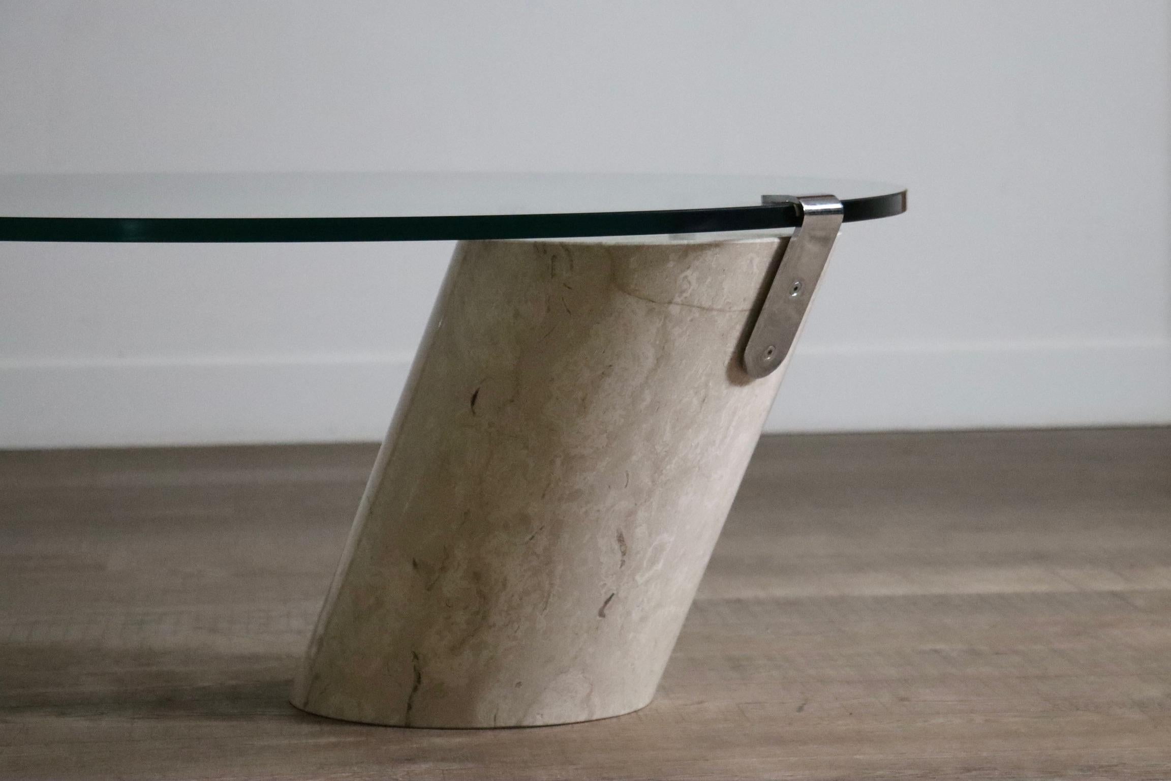 Mesa de centro K1000 de mármol y cristal de Team Form aG para Ronald Schmitt, años 70 en venta 1