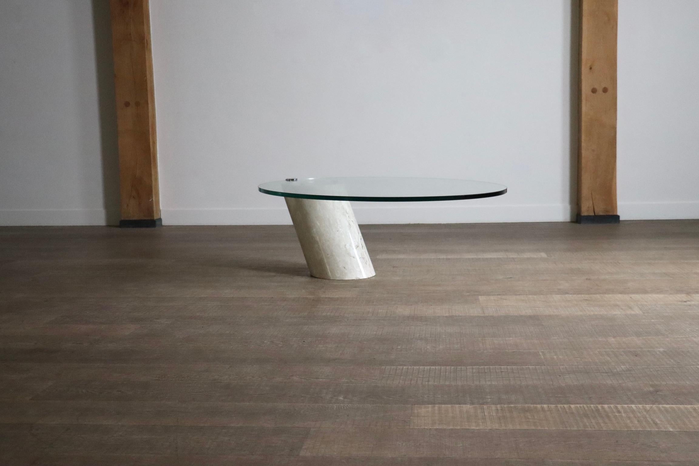 Mesa de centro K1000 de mármol y cristal de Team Form aG para Ronald Schmitt, años 70 en venta 2