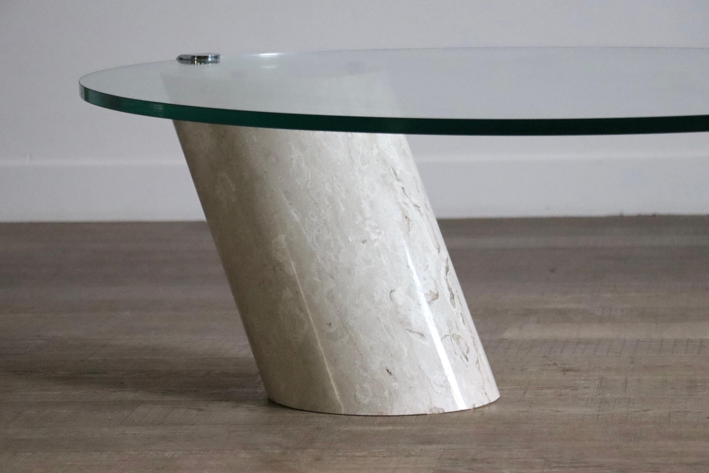 Mesa de centro K1000 de mármol y cristal de Team Form aG para Ronald Schmitt, años 70 en venta 3