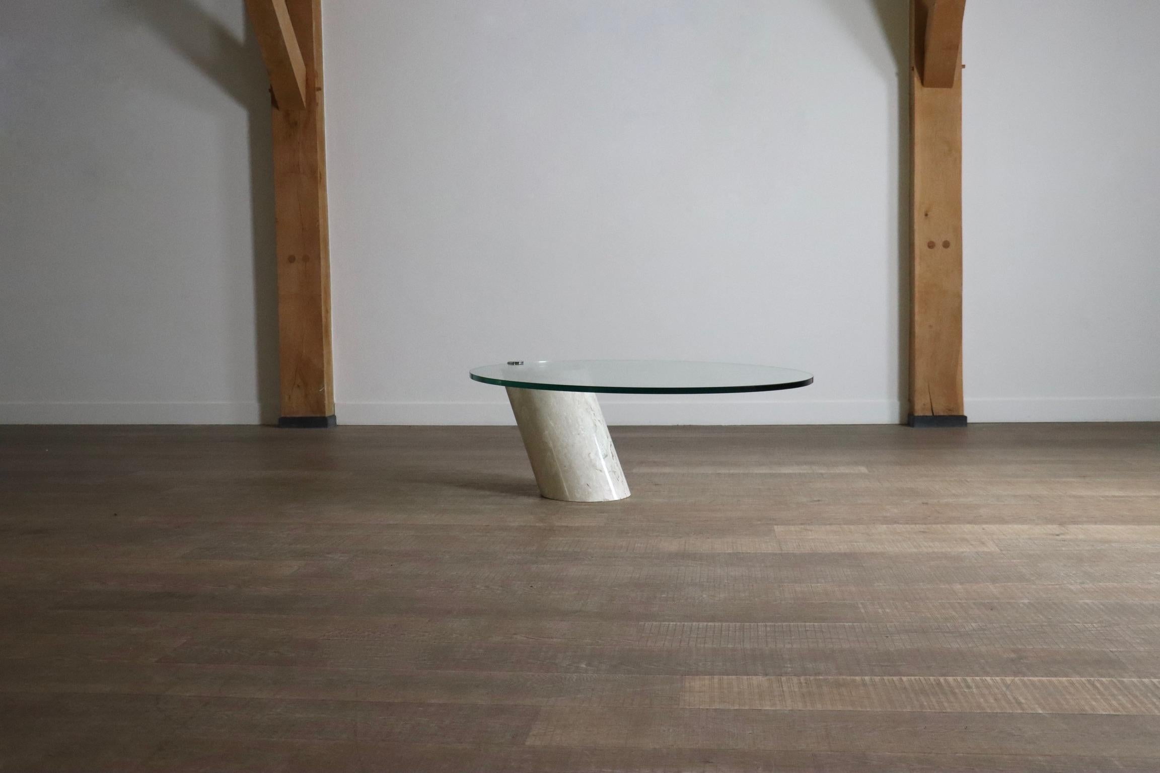Mesa de centro K1000 de mármol y cristal de Team Form aG para Ronald Schmitt, años 70 en venta 4