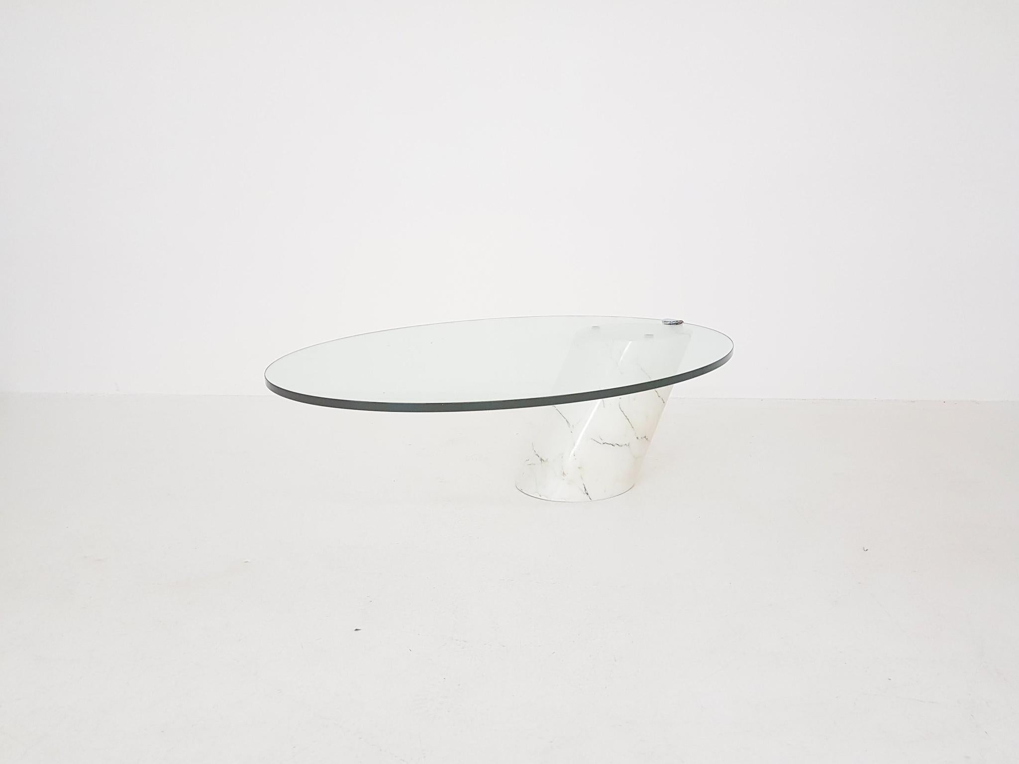 Swiss K1000 Marble and Glass Coffee Table by Team Form AG for Ronald Schmitt, 1970s