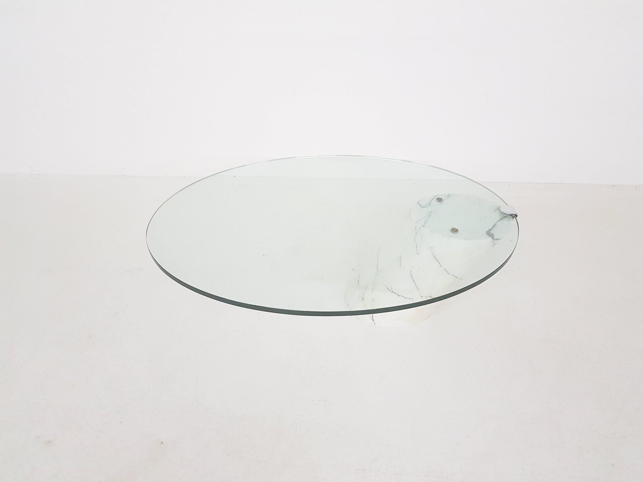 K1000 Marble and Glass Coffee Table by Team Form AG for Ronald Schmitt, 1970s 1
