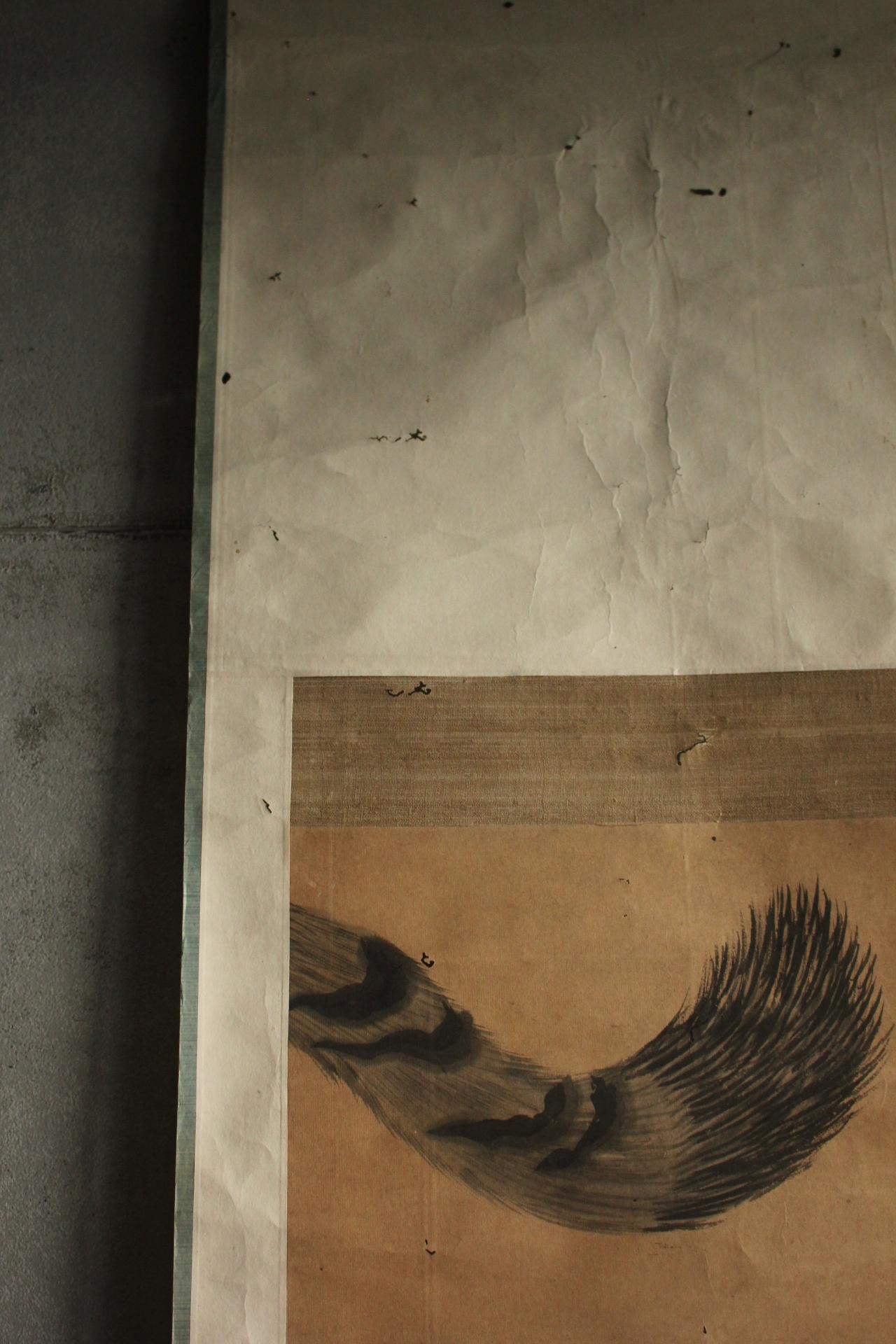 K12 Antigüedades japonesas Un pergamino colgante, tigre pintado por desconocido Escuela de Nagasaki Pintado a mano en venta
