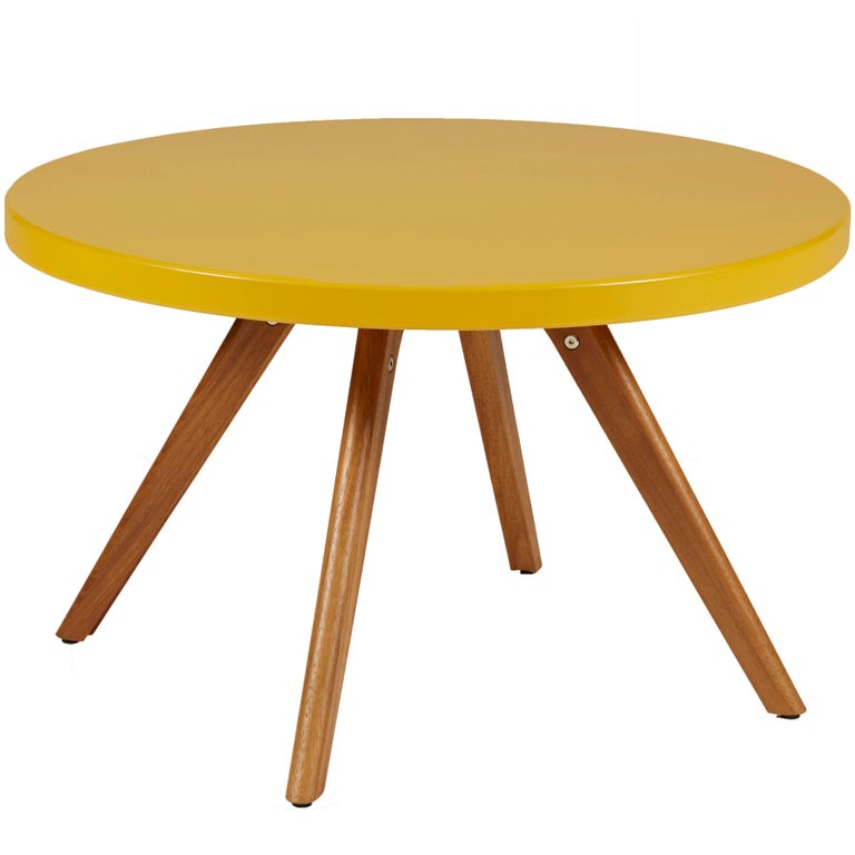 K17 Low Round Table 80 In Mustard Yellow By Tolix For At 1stdibs K17 Low Round Table 80 In Mustard Yellow By Tolix For