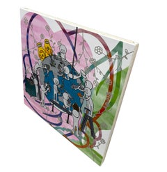 Our Mess To Fix III (large original paint and cement on canvas)