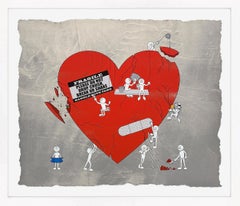 Mending Love Serigraph, Hand Signed, Framed Street Art, 2010s