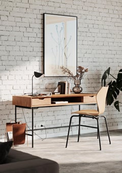 KA237 Contract Natural Oak Wood And Powder-Coated Steel Dining Chair by VZOR