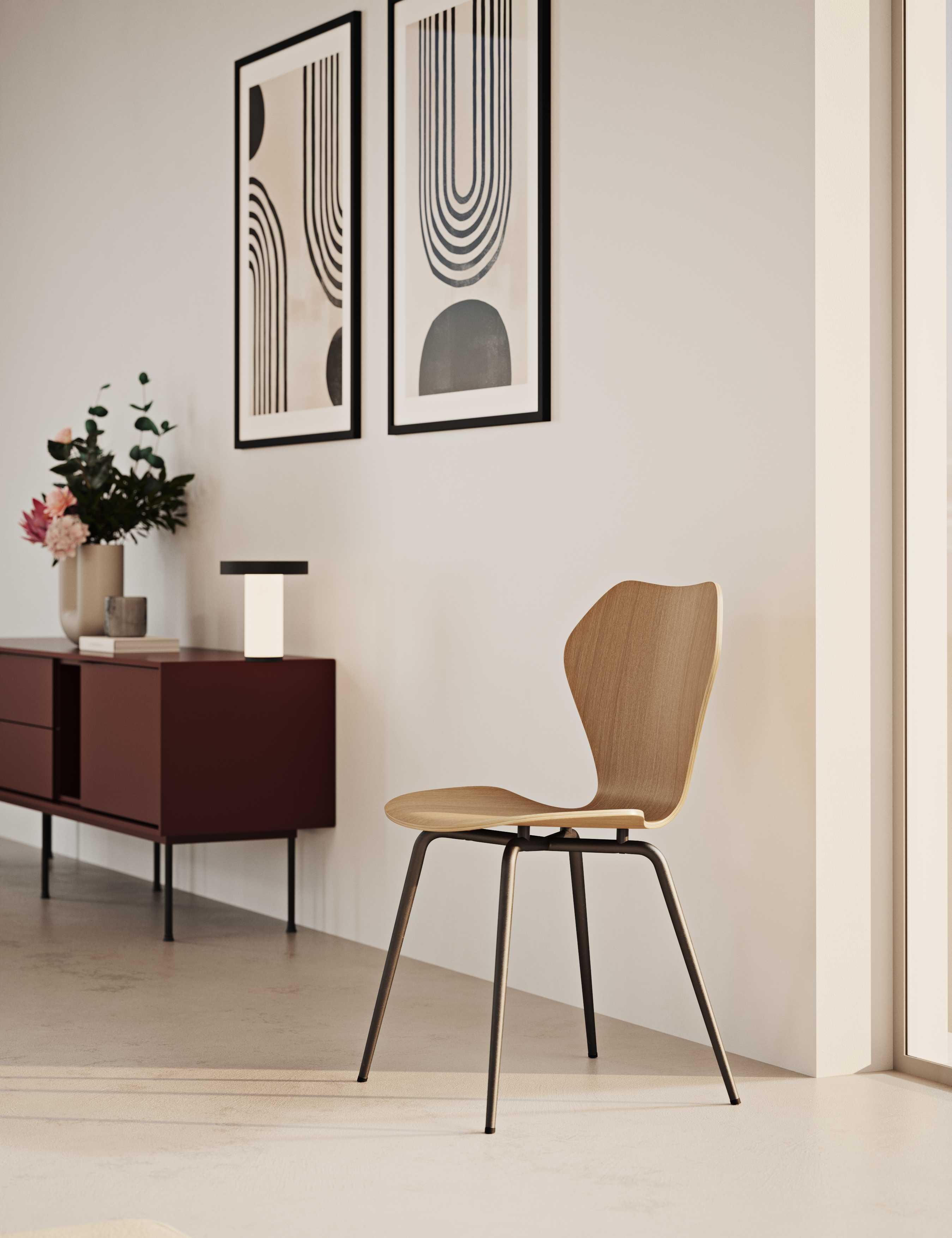 KA237 Natural Beech Wood Seat And Powder-Coated Steel Dining Chair by VZOR
Dimensions: D 50 x W 48 x H 82 cm. SH: 45 cm.
Materials: Beech plywood and powder-coated steel. 

KA237 Classic
Designed in 1966 by Aleksander Kuczma
Industrially produced