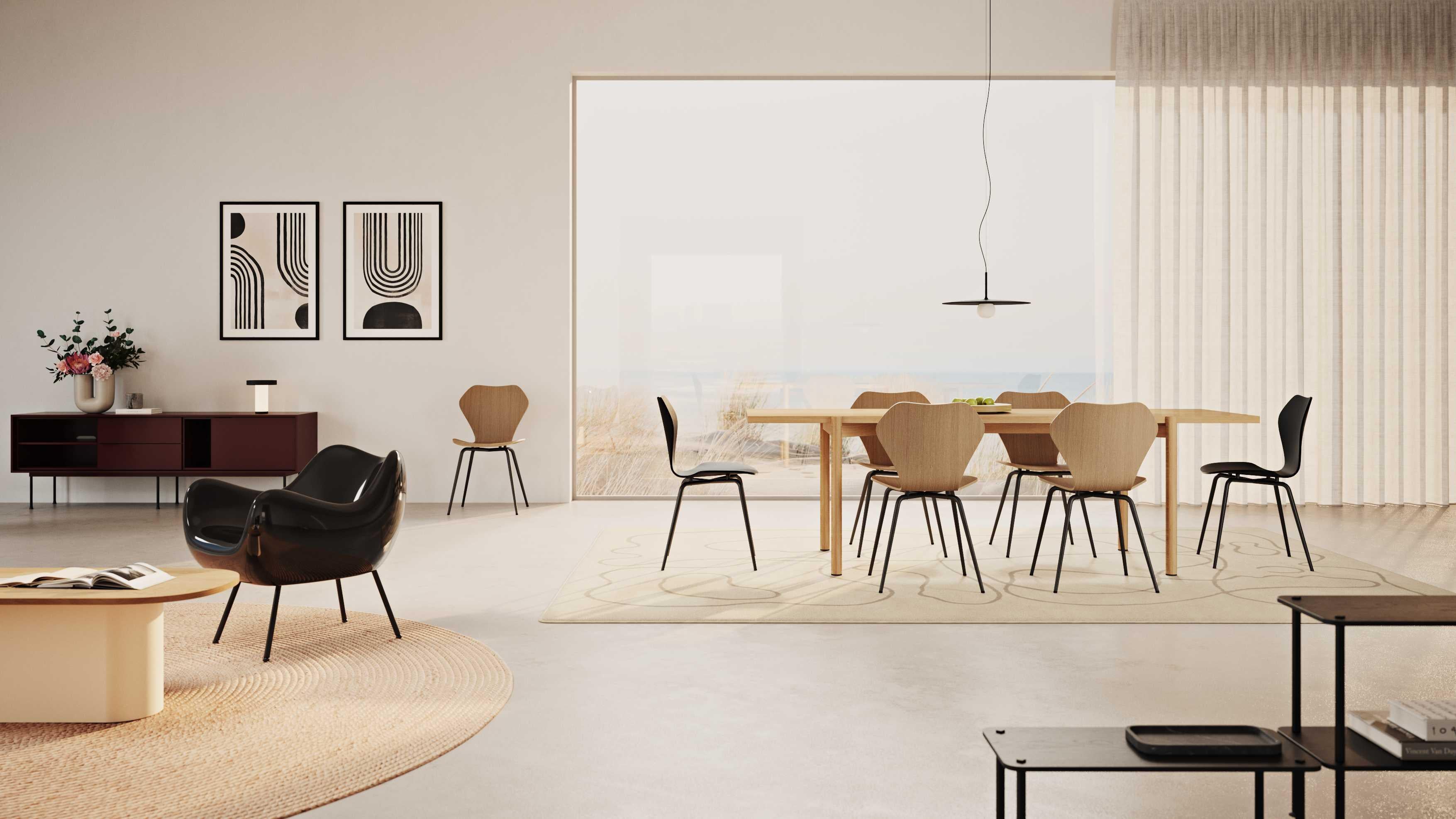 Polish KA237 Natural Beech Wood Seat And Powder-Coated Steel Dining Chair by VZOR For Sale