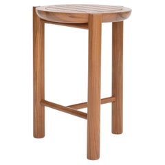 Kaab round side table, tropical hardwoods, contemporary design, Mexico