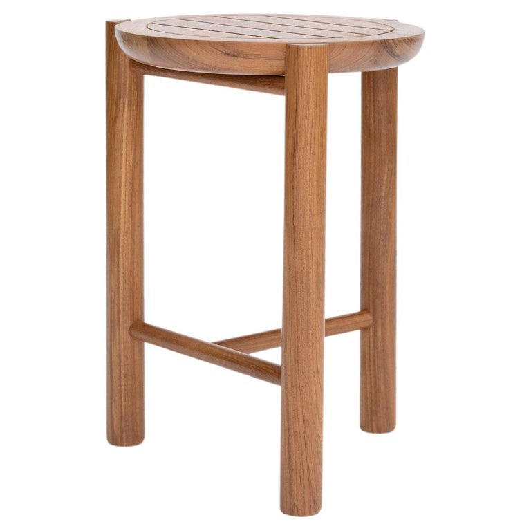 Kaab Round Side Table in Tropical Solid Wood For Sale at 1stDibs