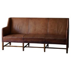 Vintage Kaare Klint 3-Seater Leather Sofa