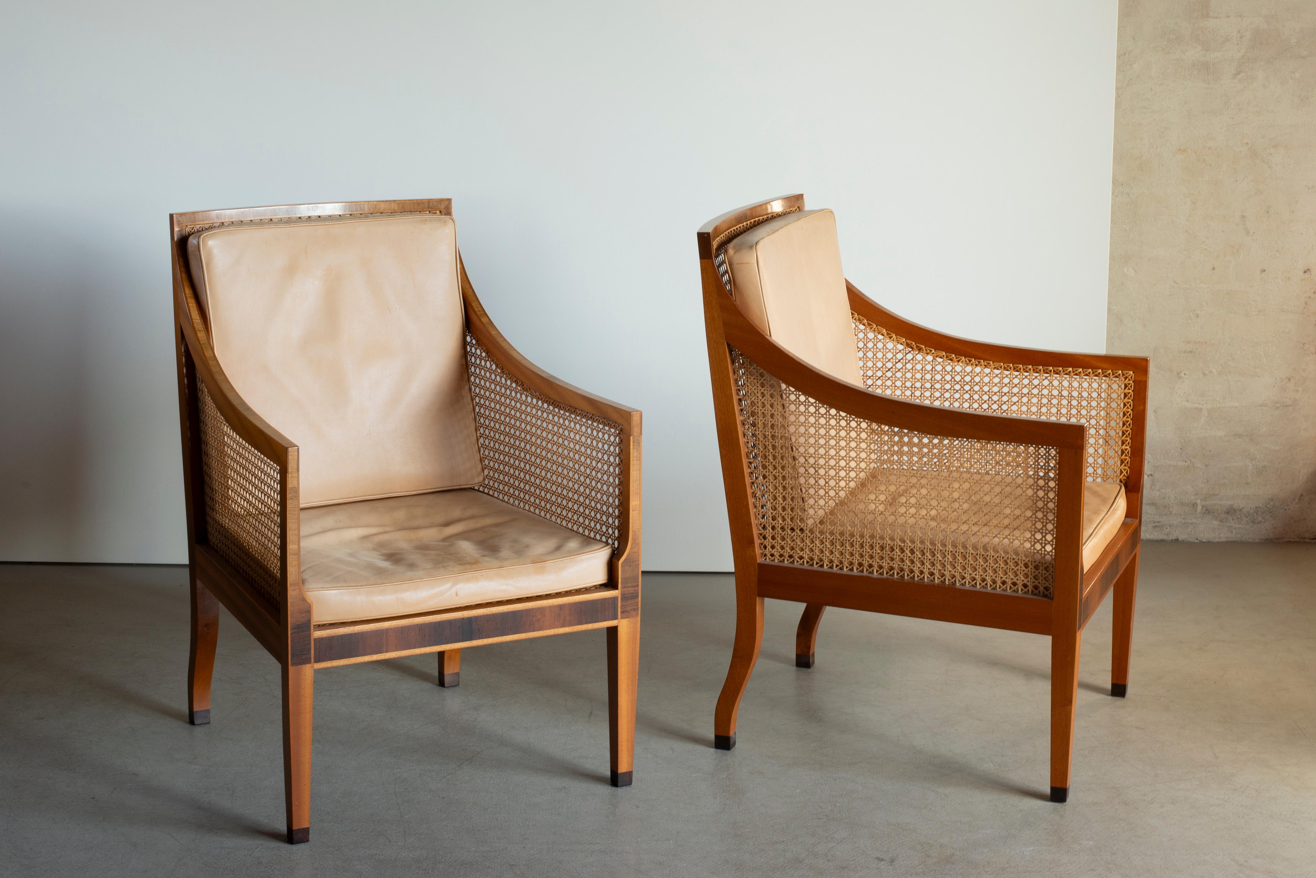 Lacquered Kaare Klint  A Pair of Bergeres for Rud, Rasmussen