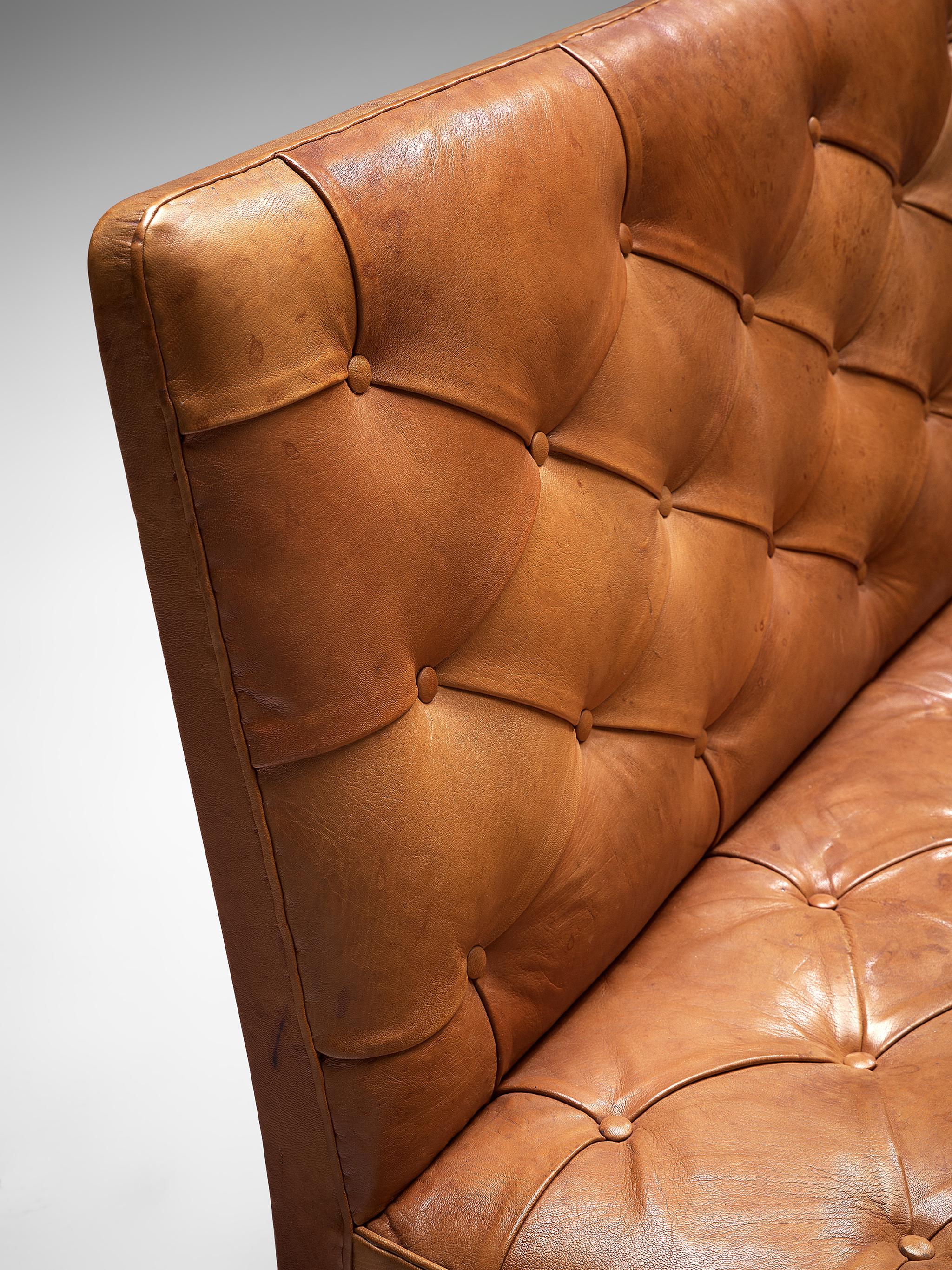 Kaare Klint 'Addition' Sofa's in Original Patinated Cognac Leather 2