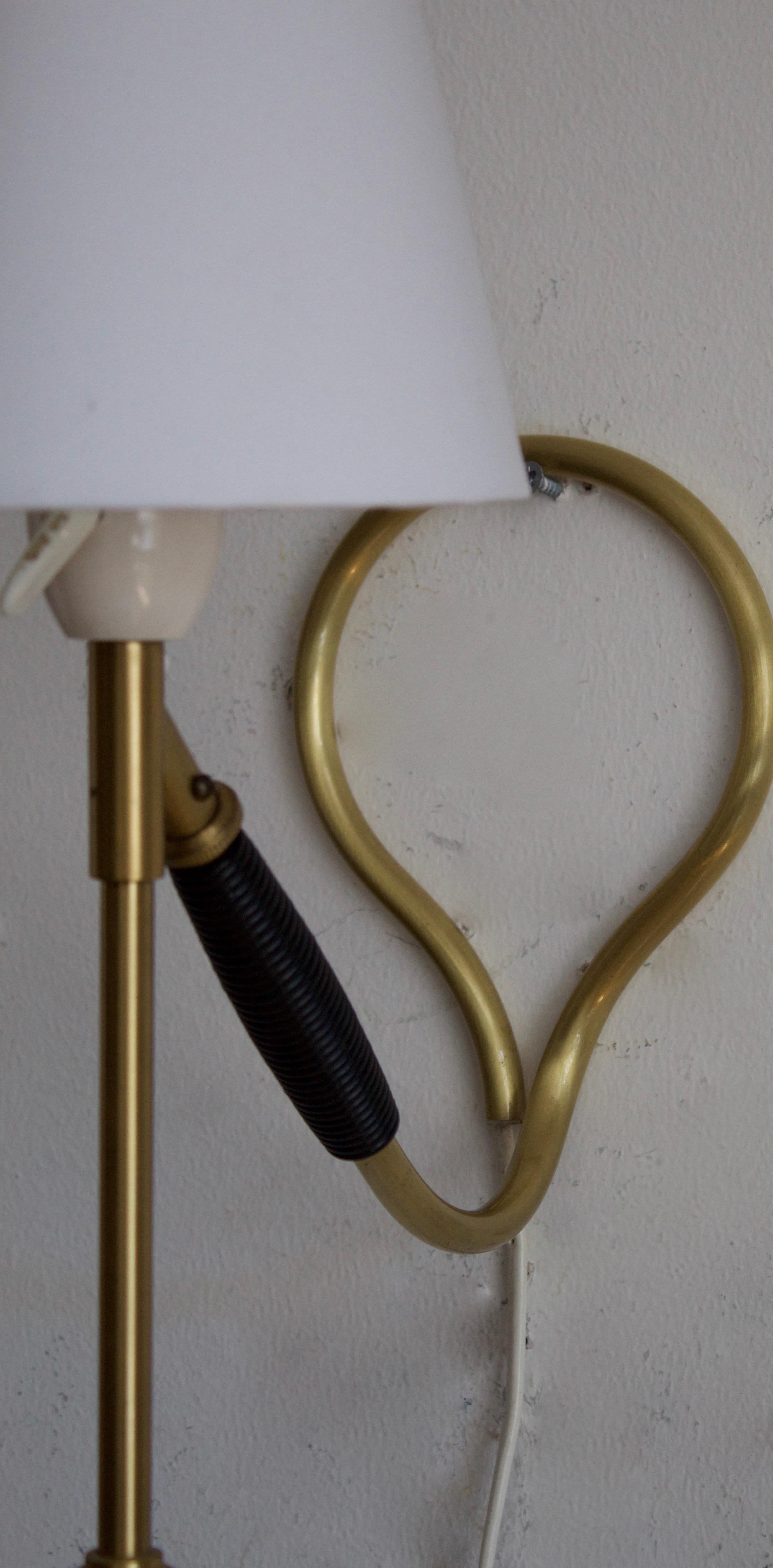 Danish Kaare Klint, Adjustable Wall Lights / Table Lamps, Brass, Rubber, Denmark, 1950s