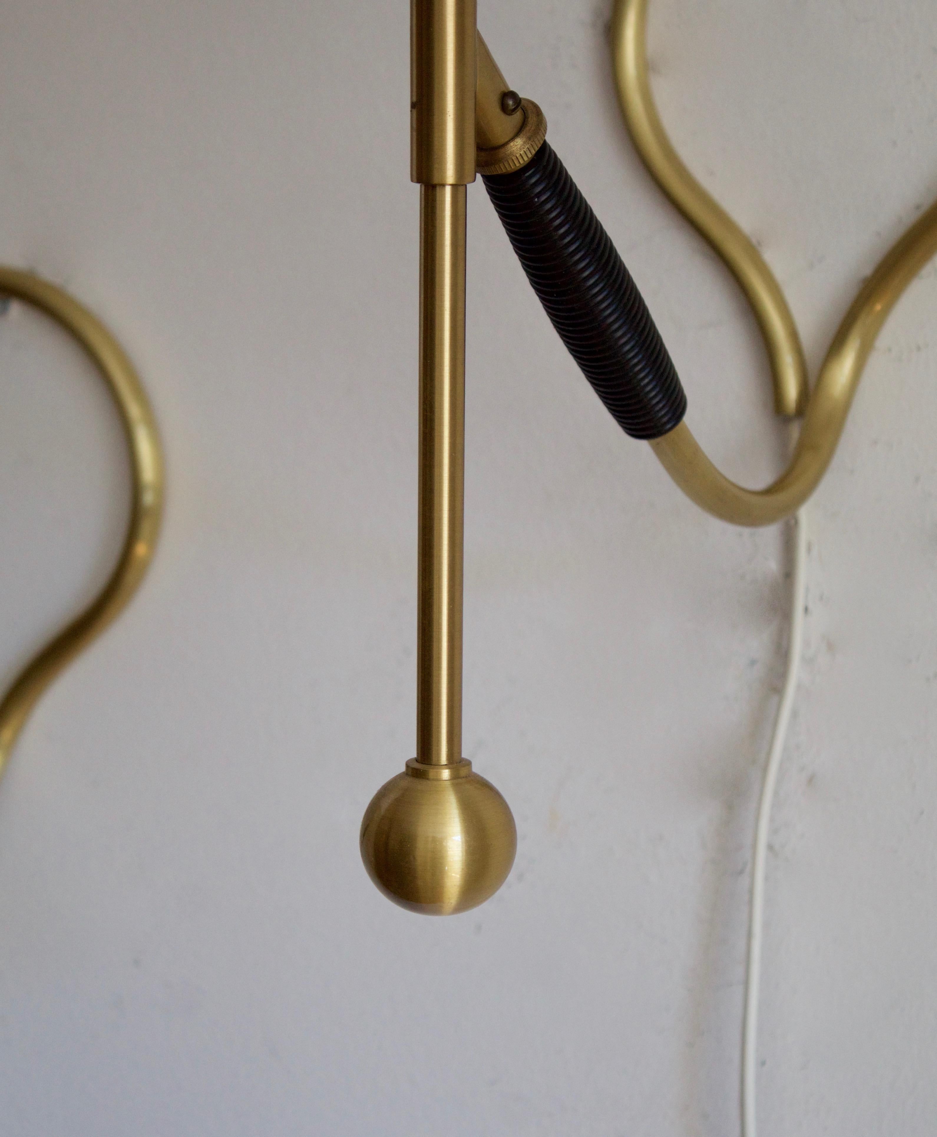 Kaare Klint, Adjustable Wall Lights / Table Lamps, Brass, Rubber, Denmark, 1950s In Good Condition In High Point, NC