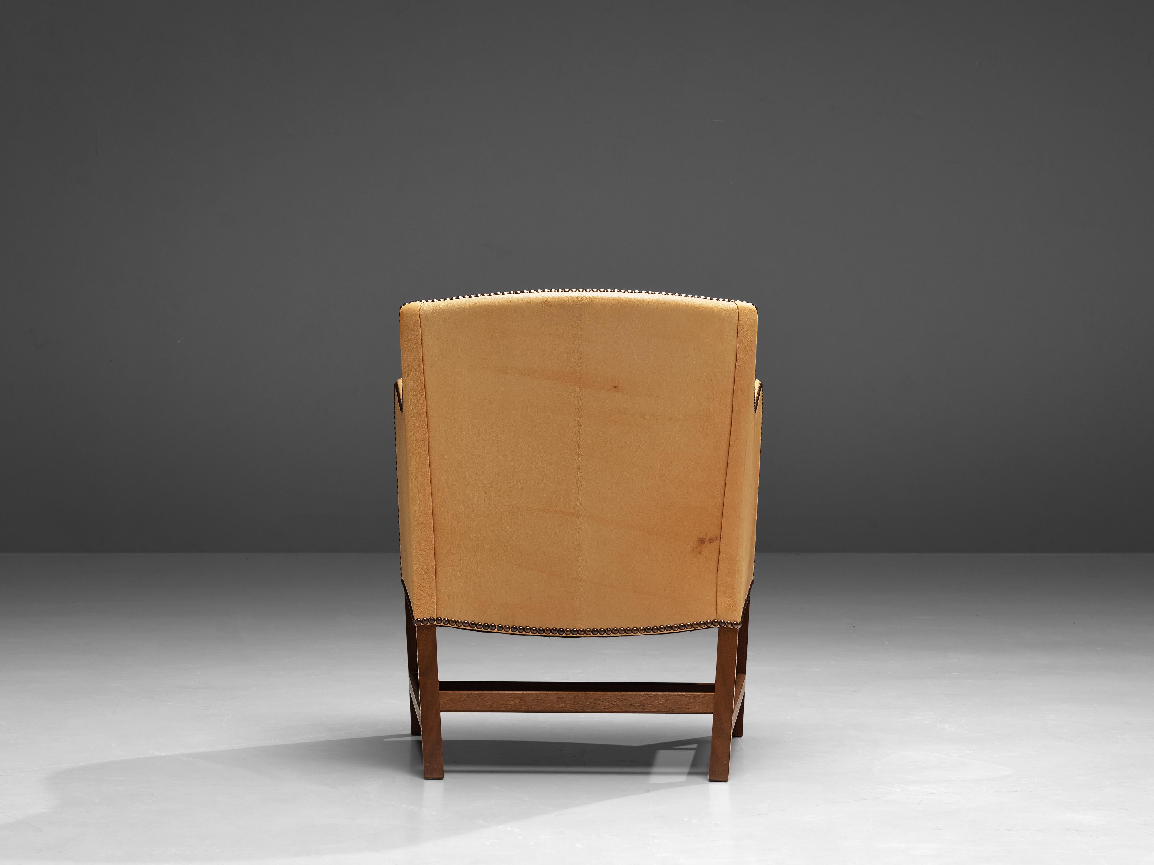 Kaare Klint and Edvard Kindt-Larsen Lounge Chair in Niger Leather and Mahogany 3
