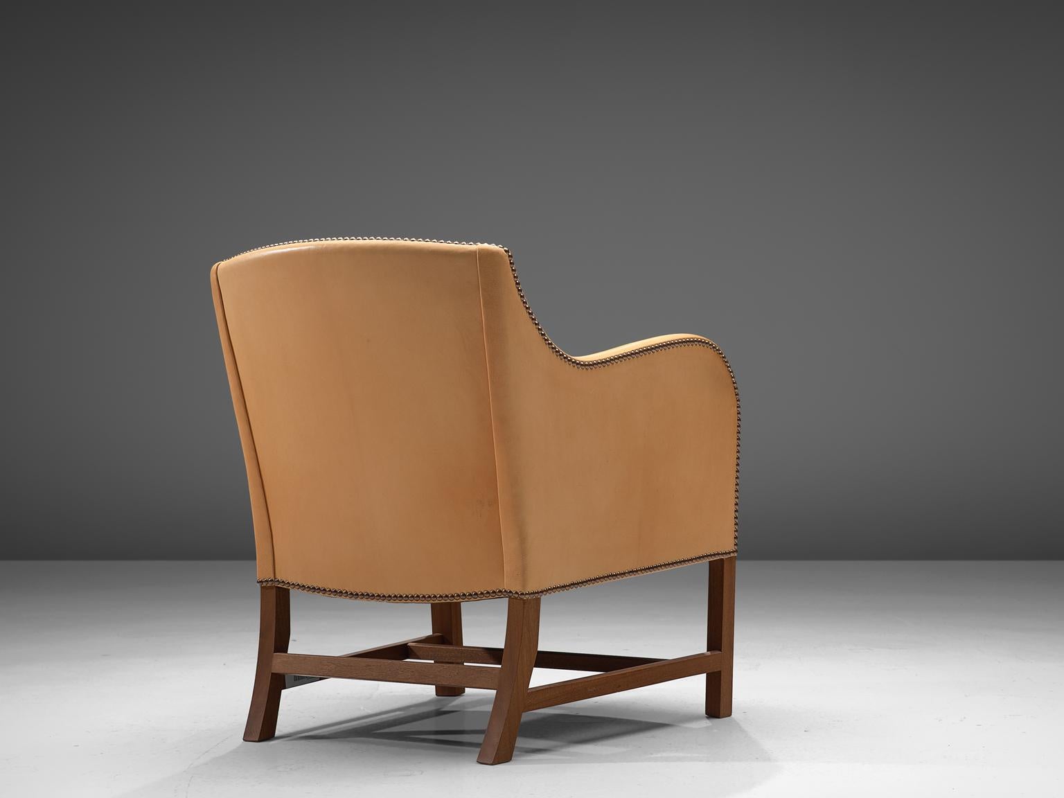 Mid-Century Modern Kaare Klint and Edvard Kindt-Larsen 'Mix' Lounge Chair in Niger Leather