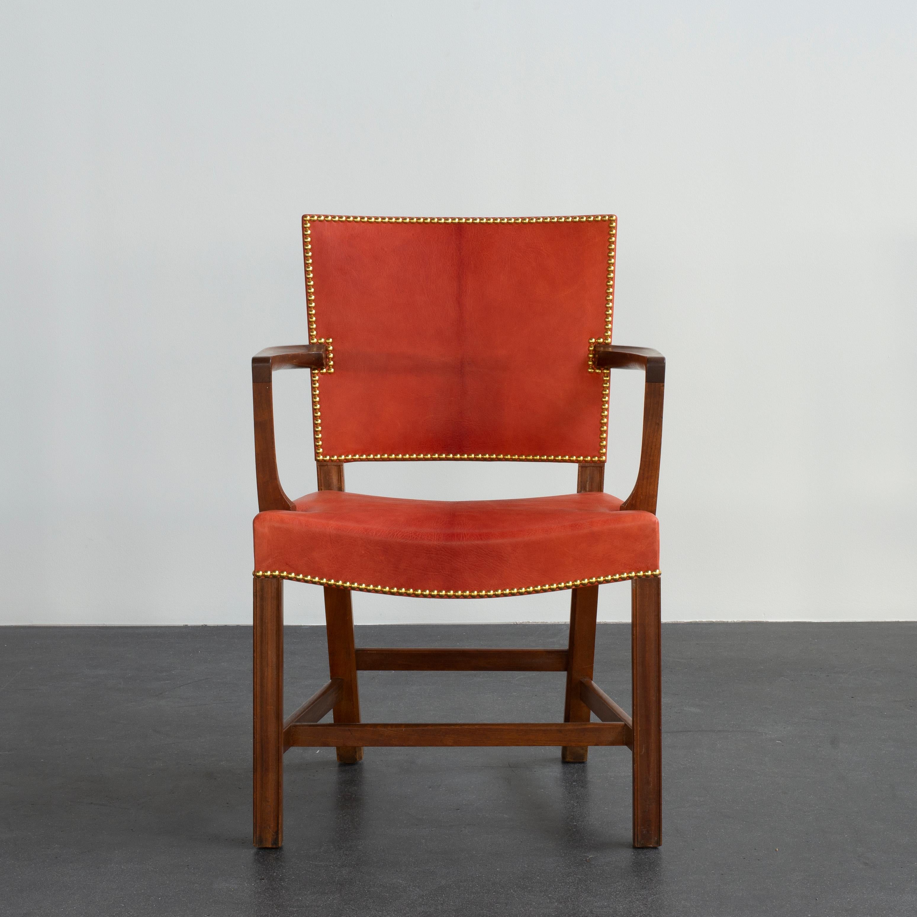 Kaare Klint Armchair for Rud. Rasmussen In Good Condition For Sale In Copenhagen, DK