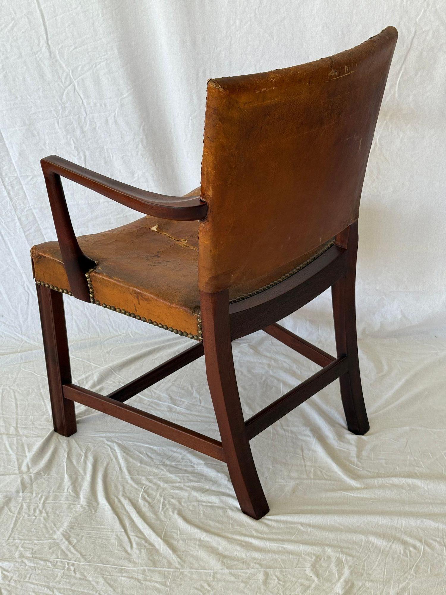 Kaare Klint Armchair In Distressed Condition For Sale In Los Angeles, CA
